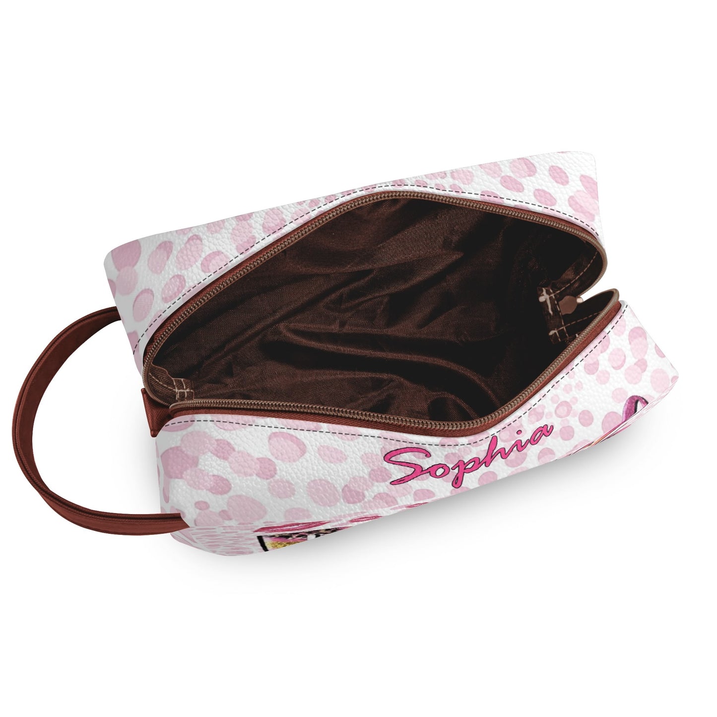 Travel PU Leather Toilettrie Bag Makeup Organizer