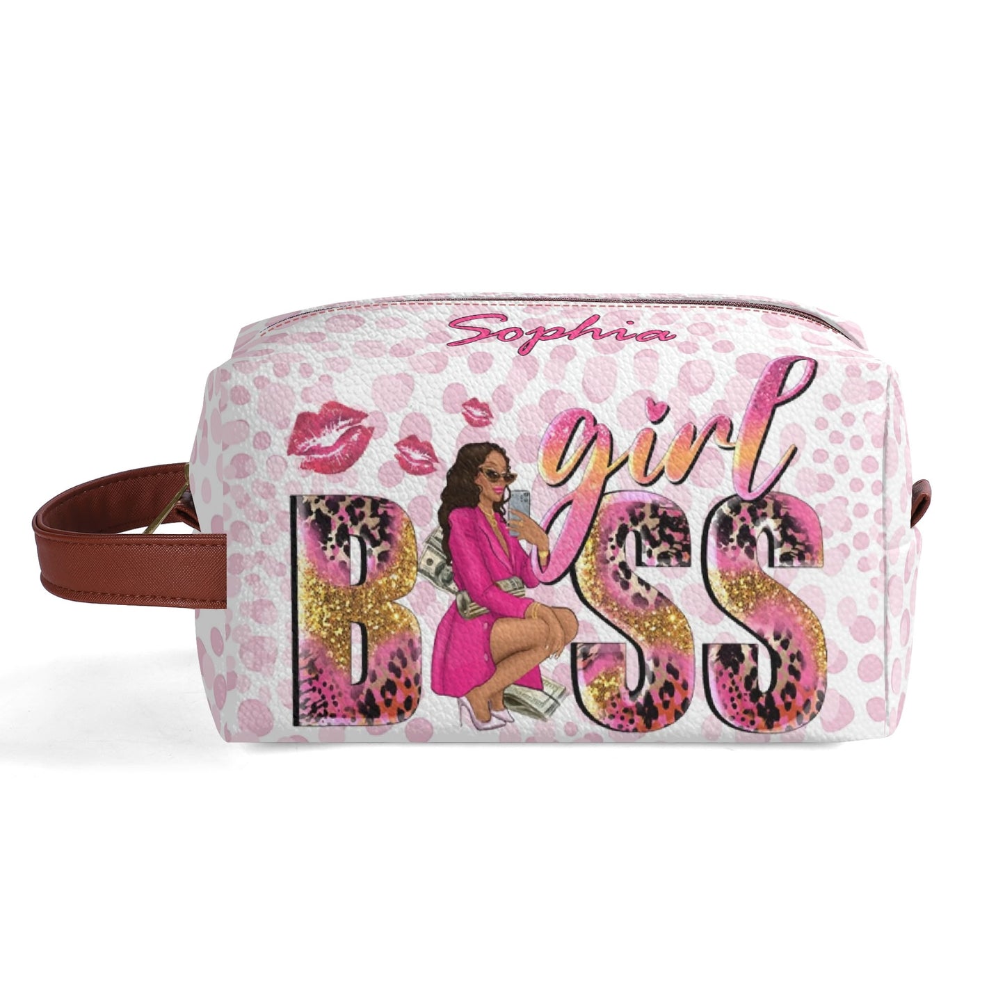 Travel PU Leather Toilettrie Bag Makeup Organizer