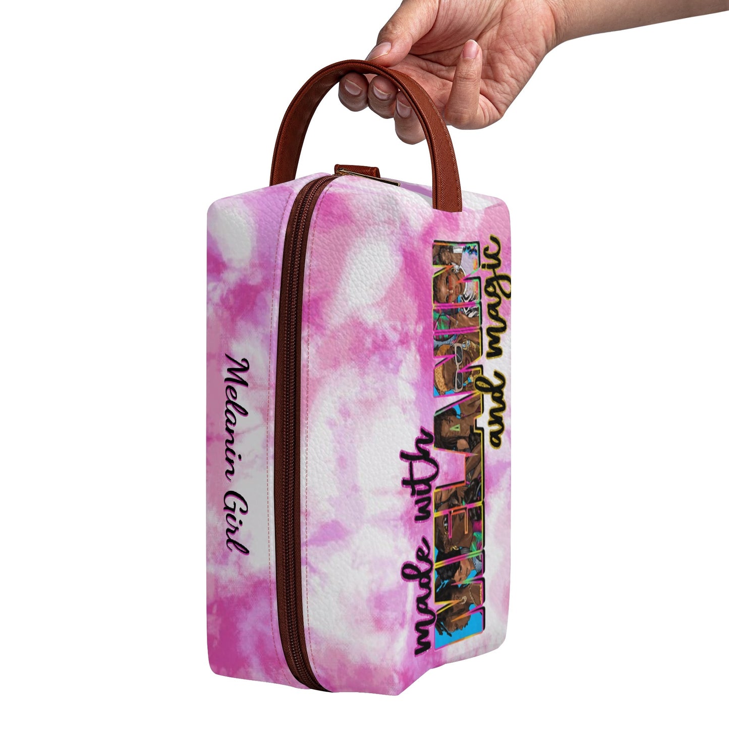 Travel PU Leather Toilettrie Bag Makeup Organizer