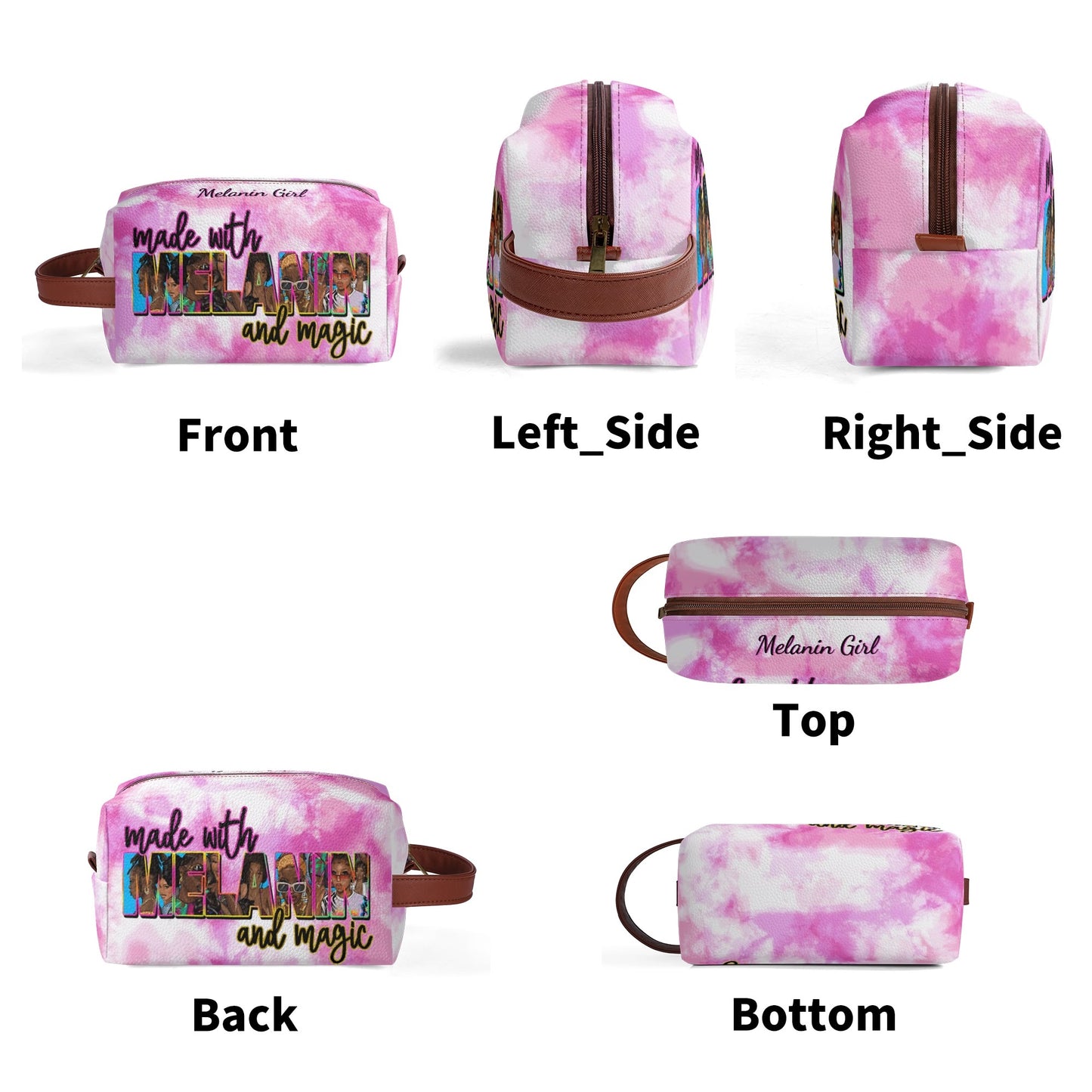Travel PU Leather Toilettrie Bag Makeup Organizer