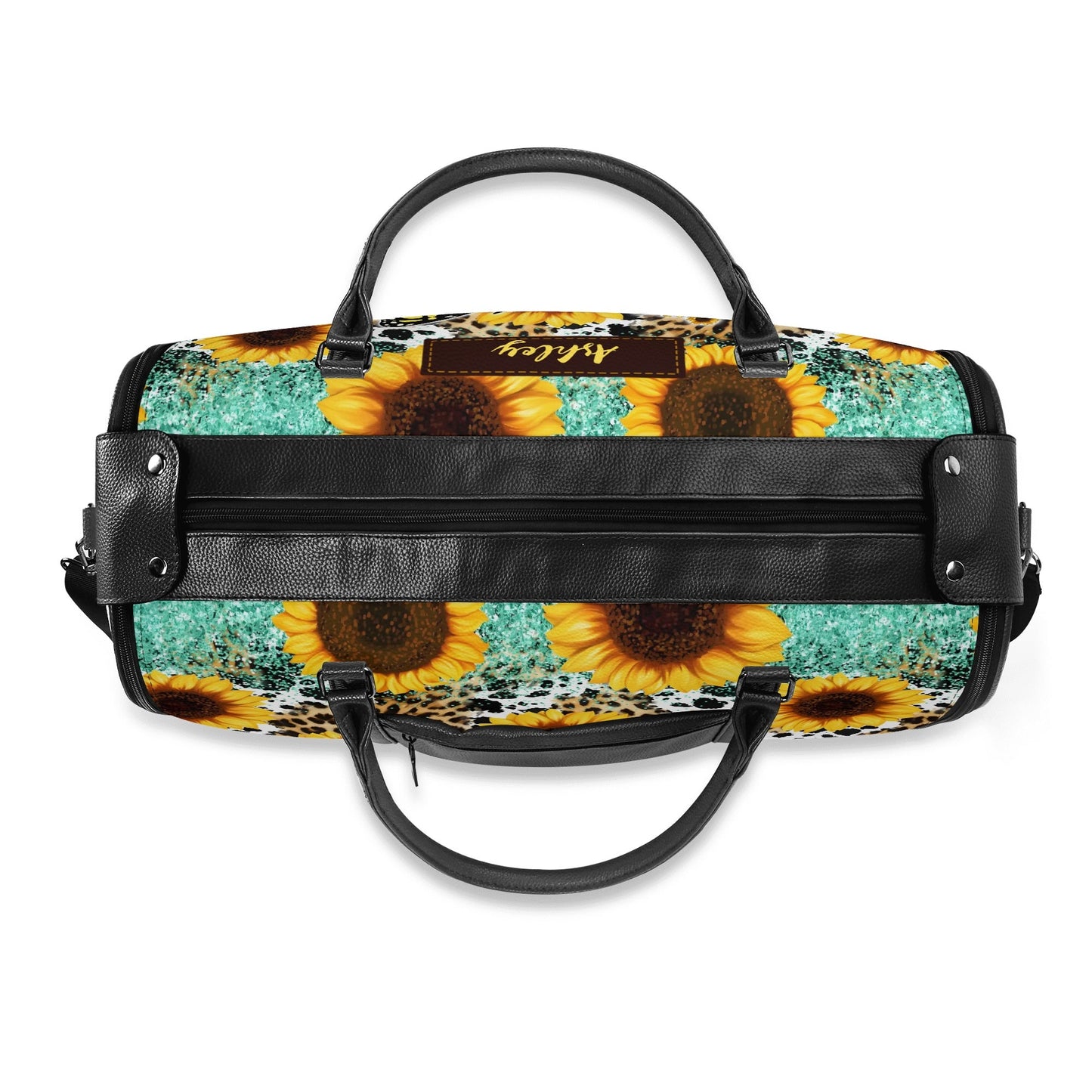 Personalized Leather Duffle Bag Foldable Travel Bag