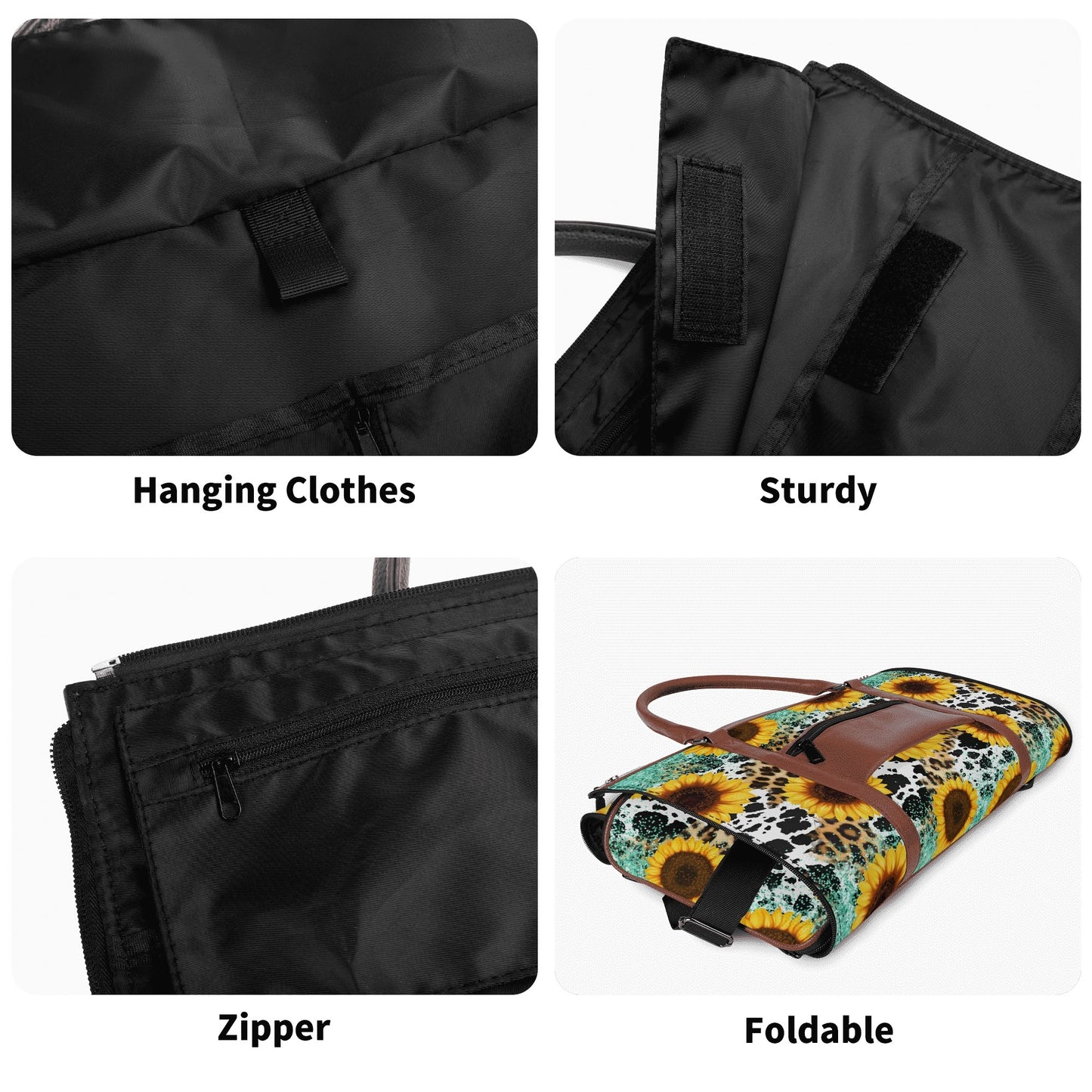 Personalized Leather Duffle Bag Foldable Travel Bag