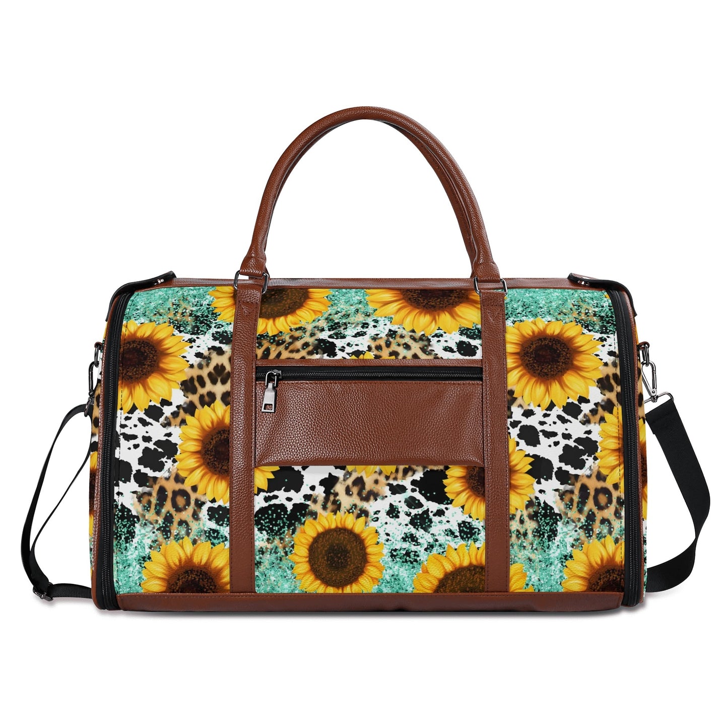 Personalized Leather Duffle Bag Foldable Travel Bag