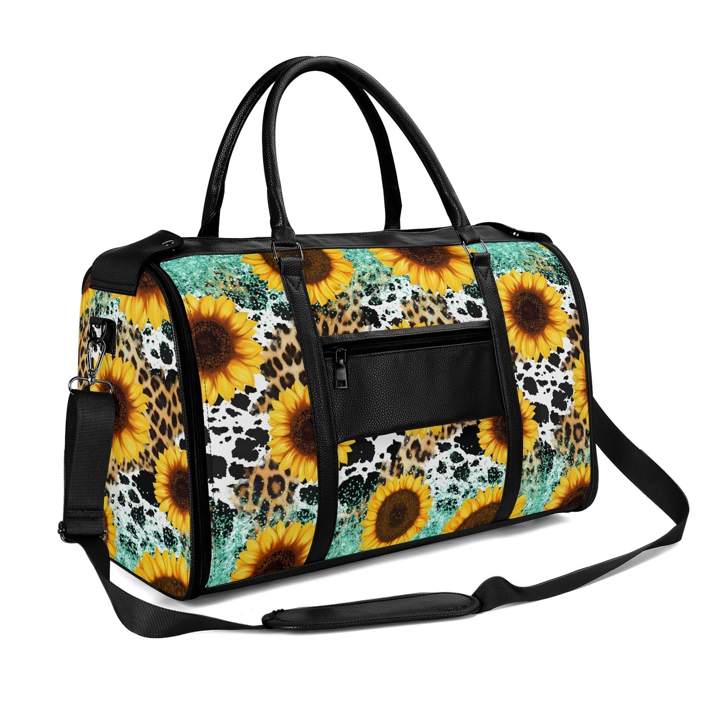 Personalized Leather Duffle Bag Foldable Travel Bag