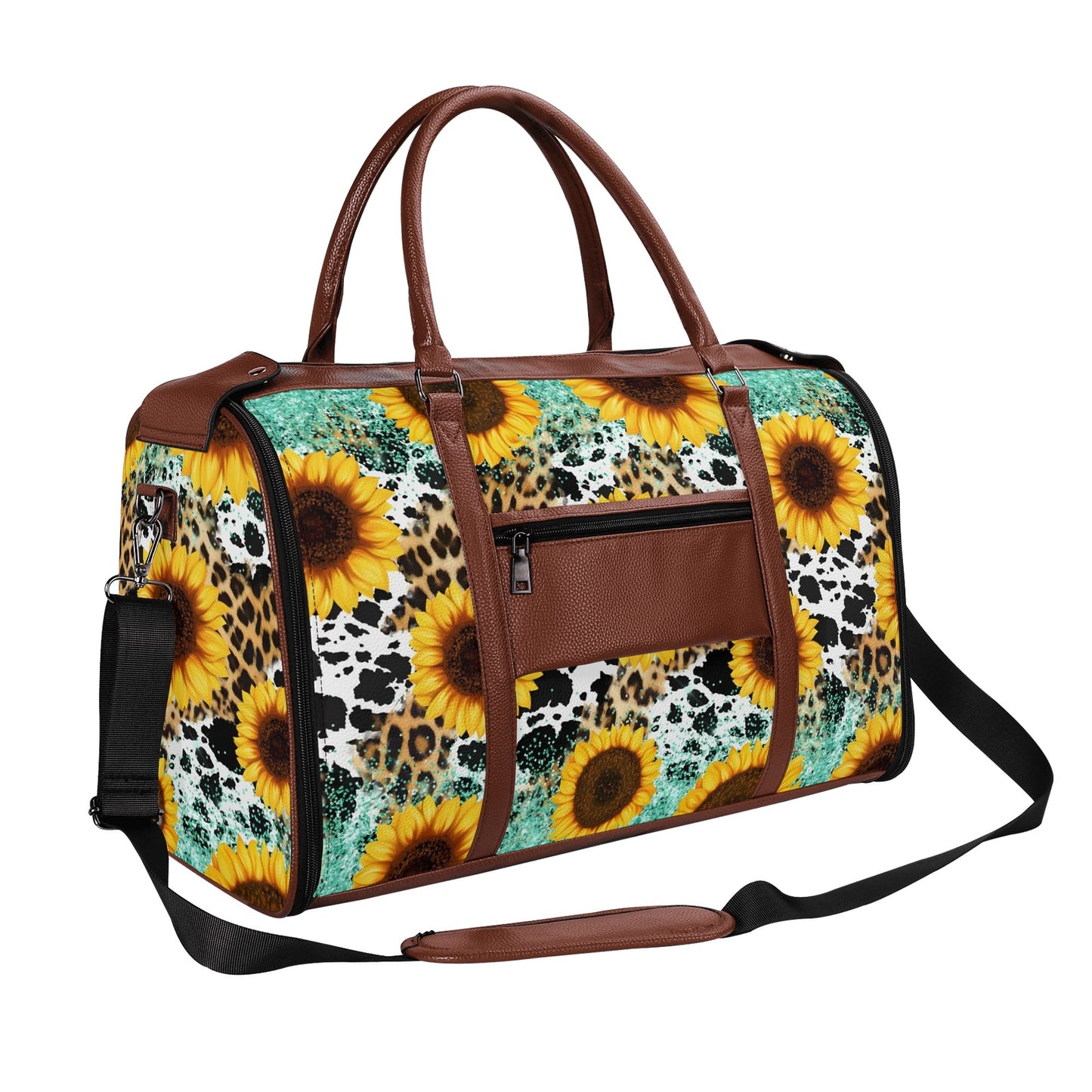 Personalized Leather Duffle Bag Foldable Travel Bag