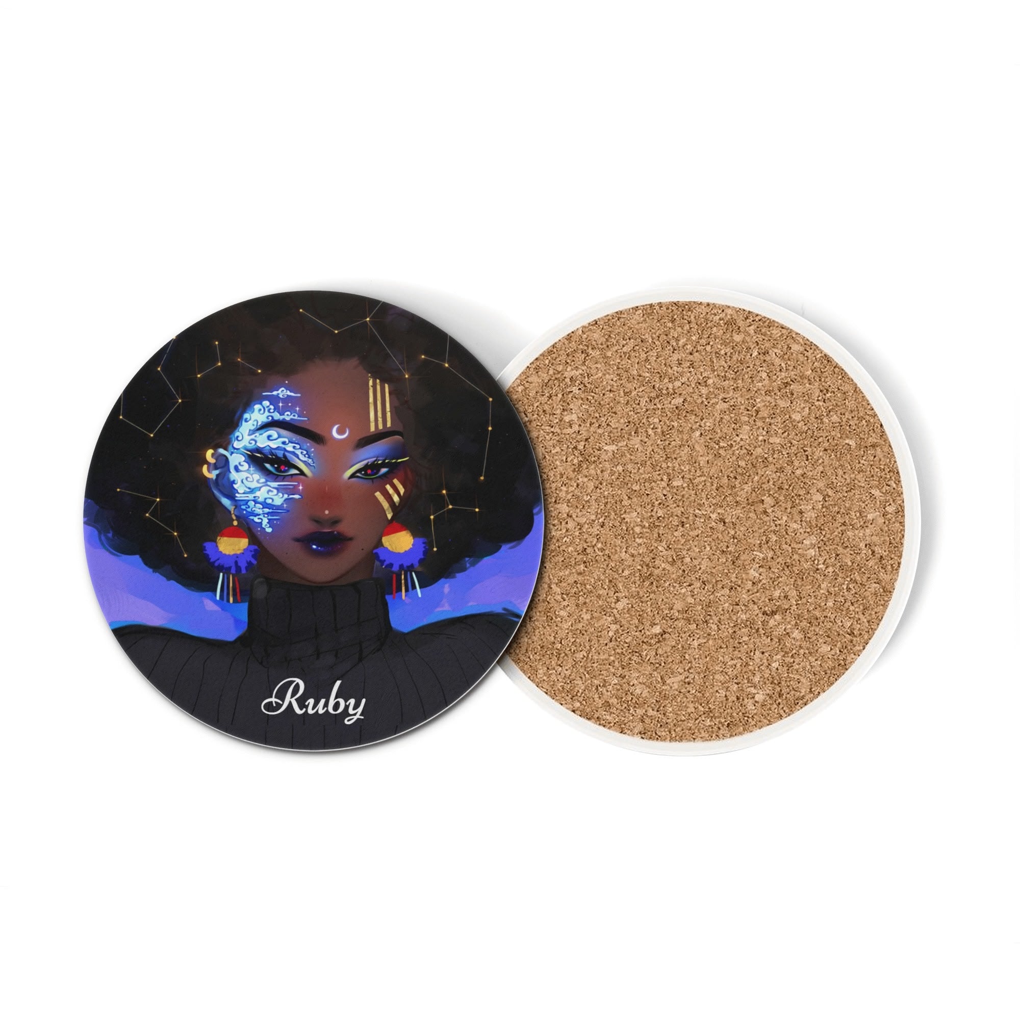 4 Designs Personalzied Round Ceramic Coasters 4 Pcs
