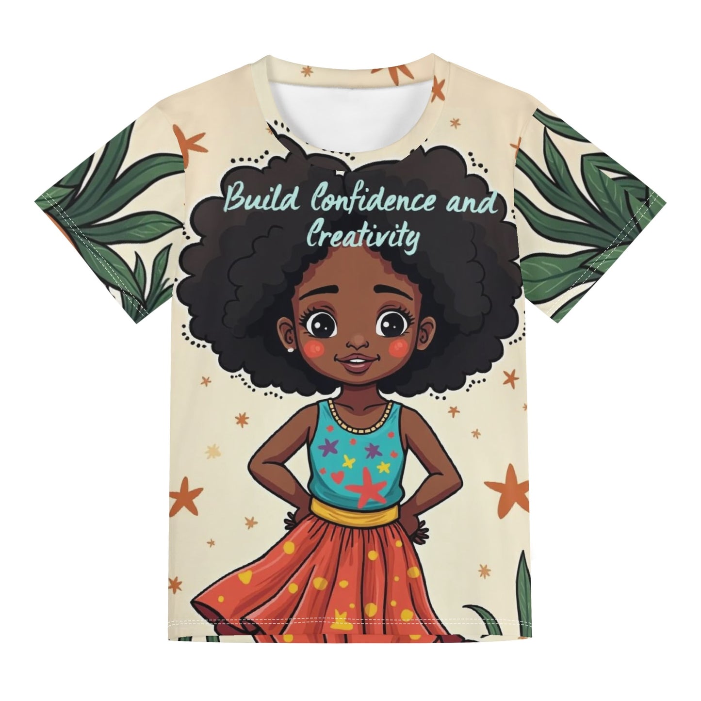 Childrens Loose Fit Short Sleeve T-Shirt Pull on Tees