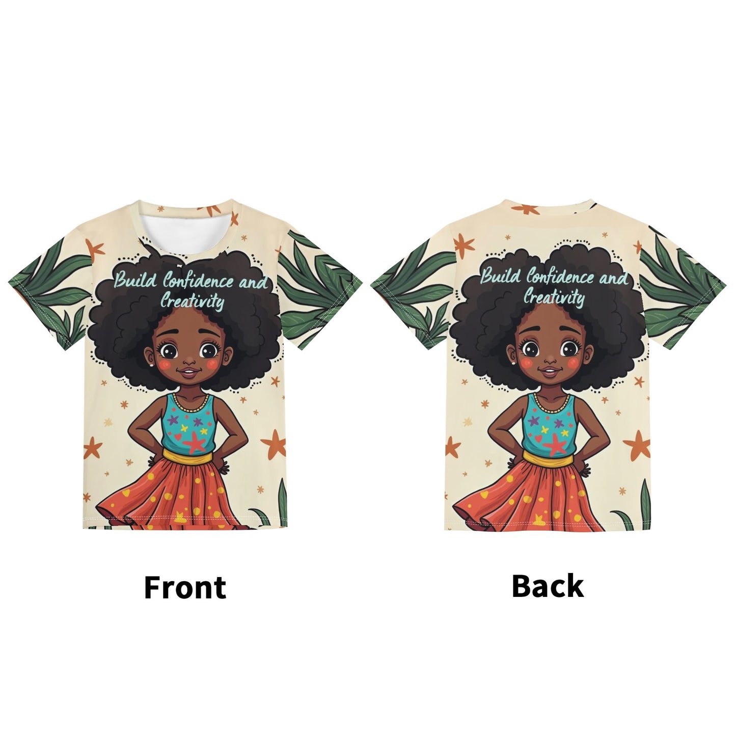 Childrens Loose Fit Short Sleeve T-Shirt Pull on Tees