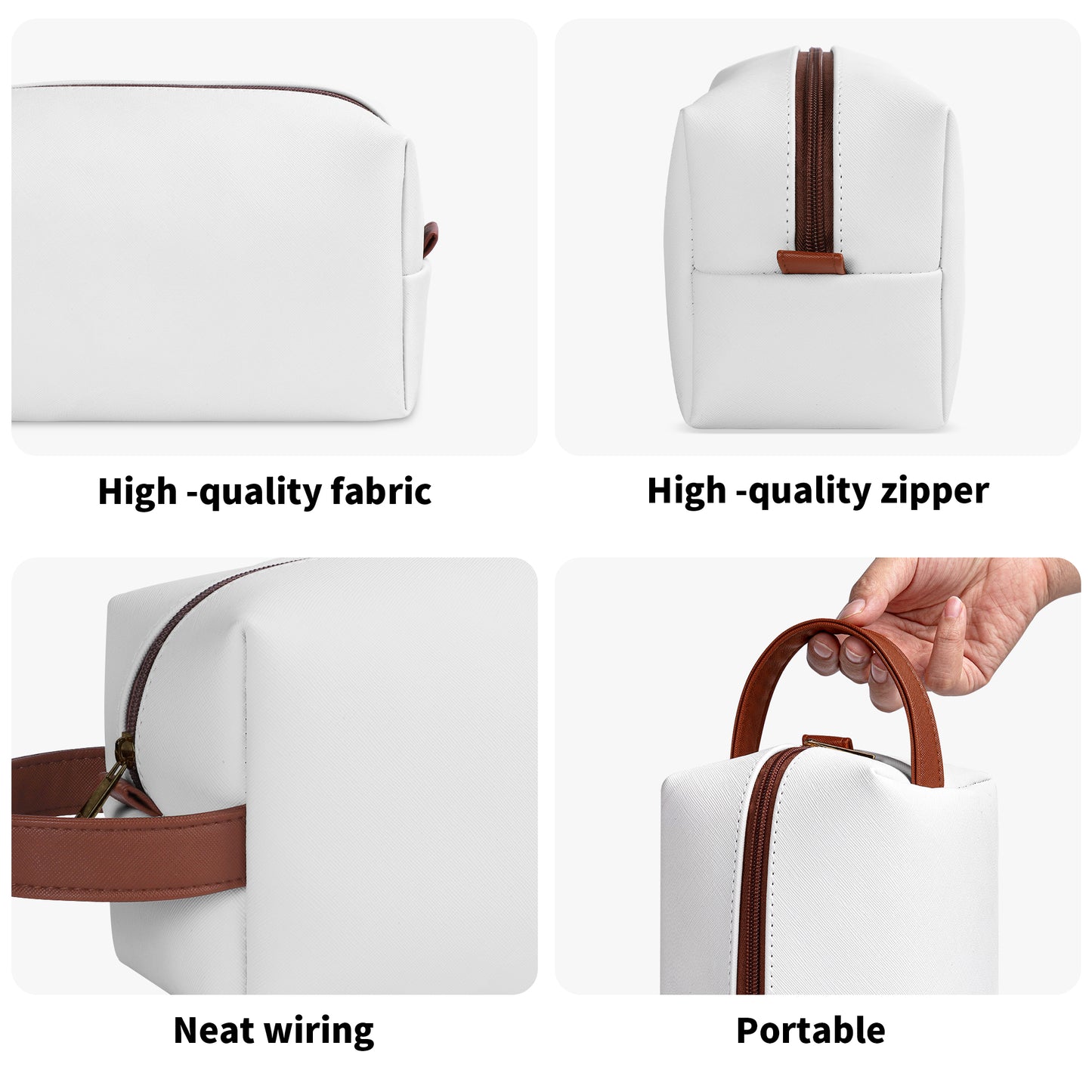 Travel PU Leather Toilettrie Bag Makeup Organizer