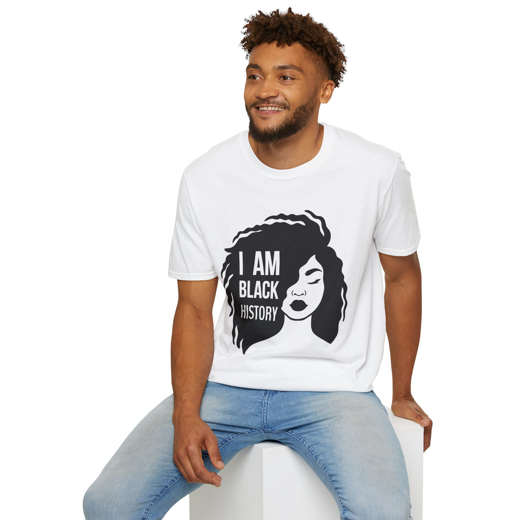 I Am Black History Unisex Softstyle T-Shirt - Celebrating Diversity & Heritage