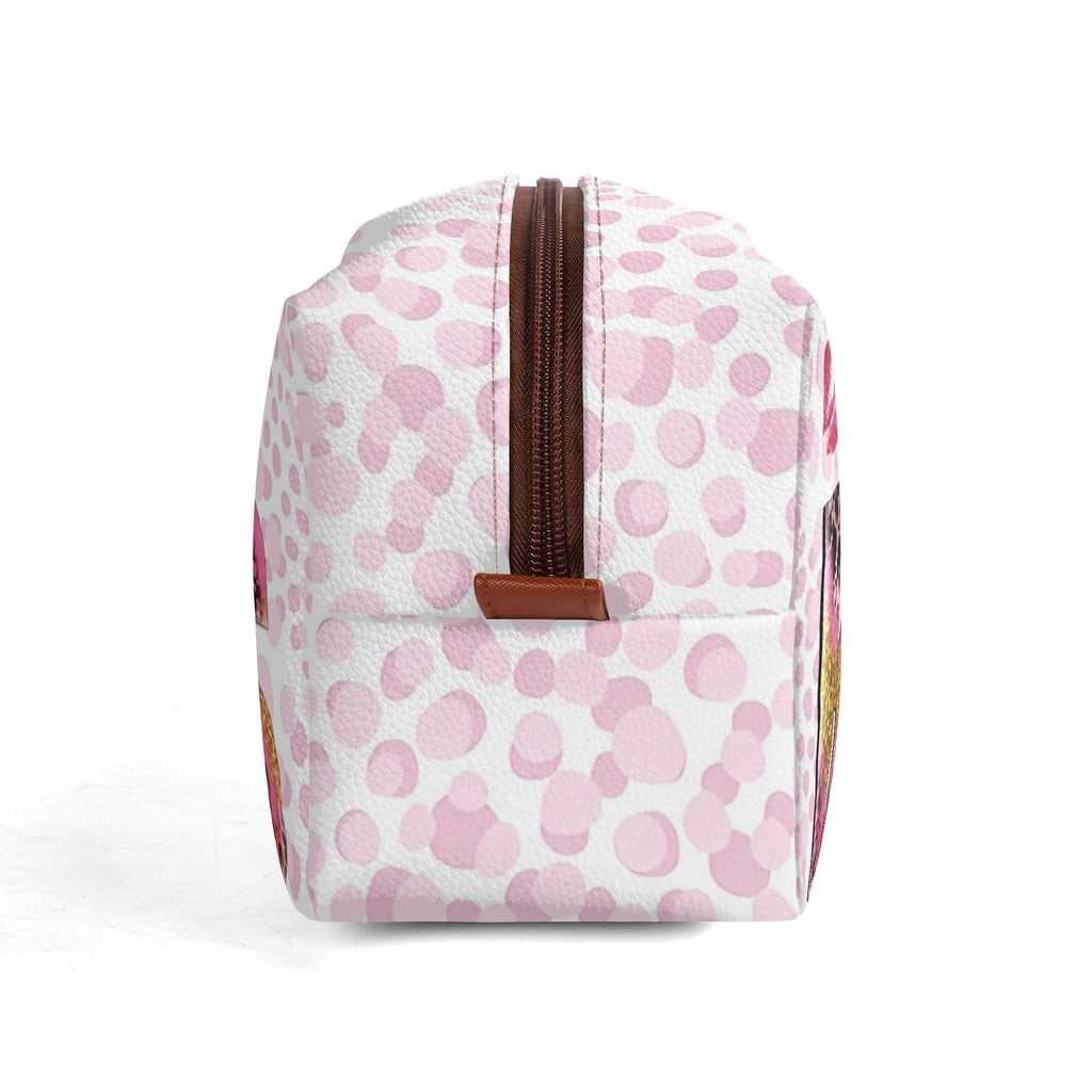 Travel PU Leather Toilettrie Bag Makeup Organizer
