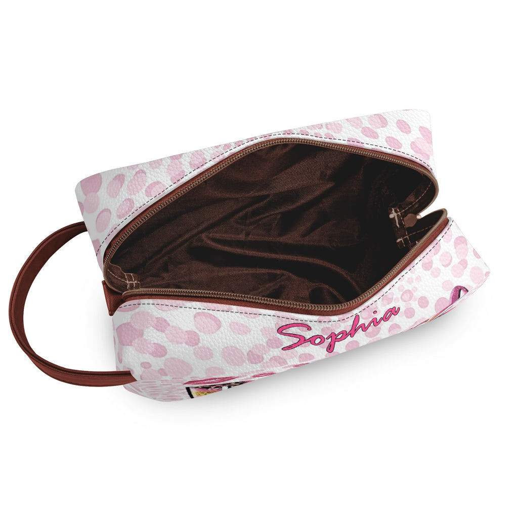 Travel PU Leather Toilettrie Bag Makeup Organizer