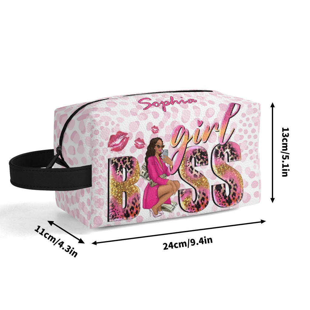 Travel PU Leather Toilettrie Bag Makeup Organizer