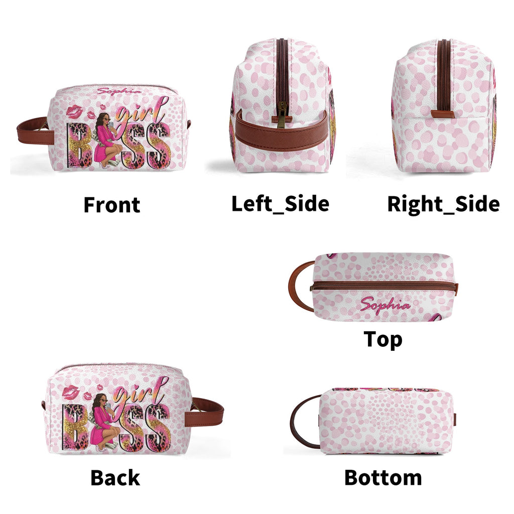 Travel PU Leather Toilettrie Bag Makeup Organizer