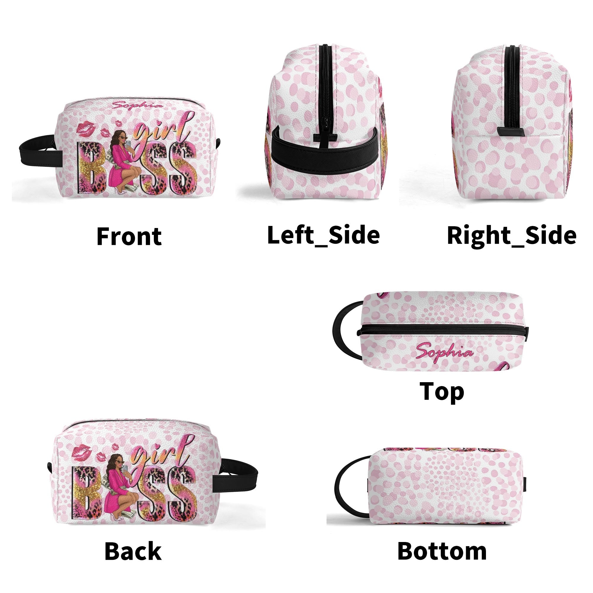 Travel PU Leather Toilettrie Bag Makeup Organizer