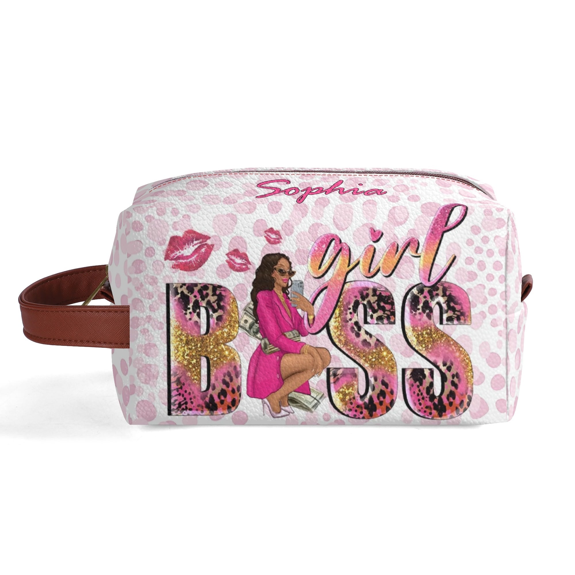 Travel PU Leather Toilettrie Bag Makeup Organizer