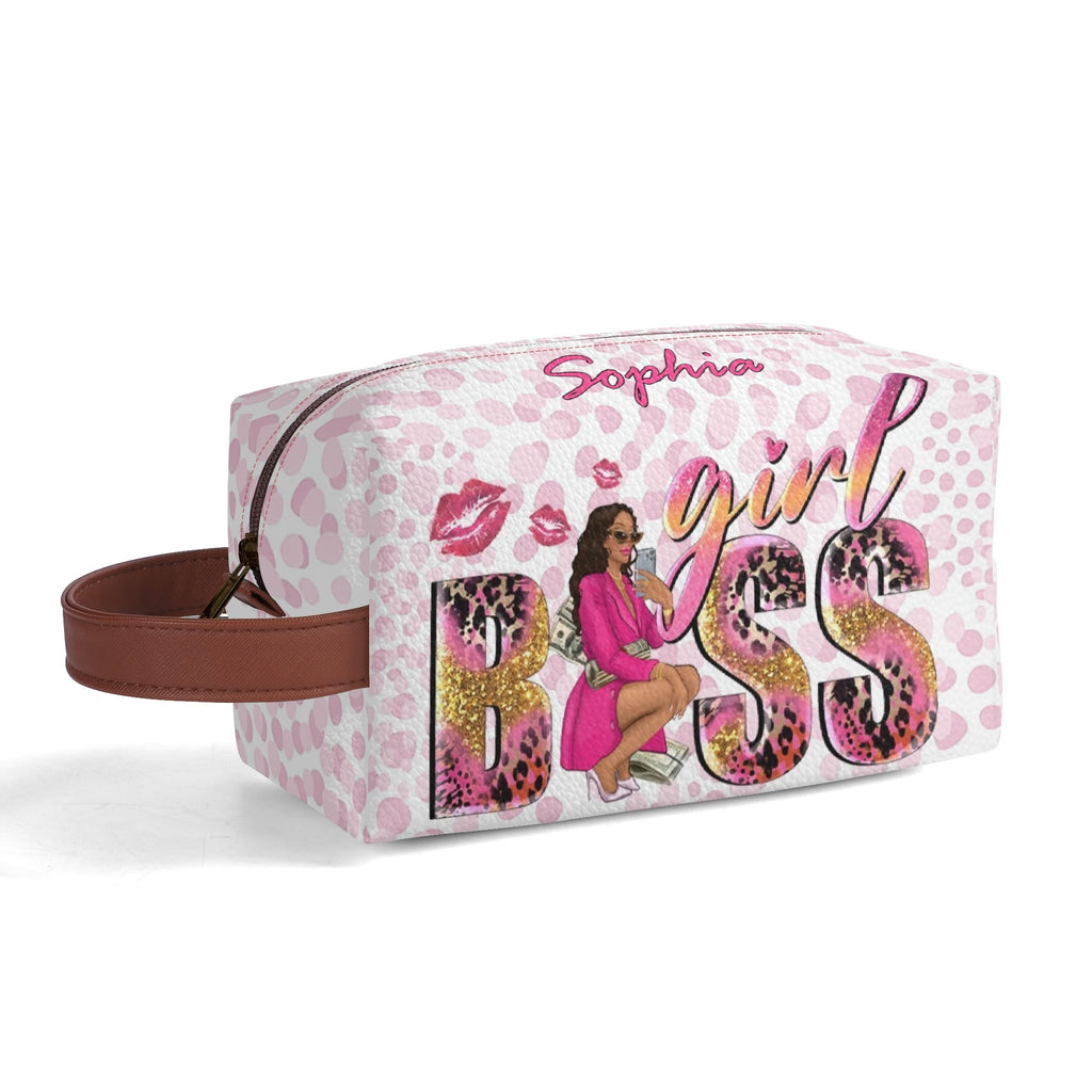 Travel PU Leather Toilettrie Bag Makeup Organizer