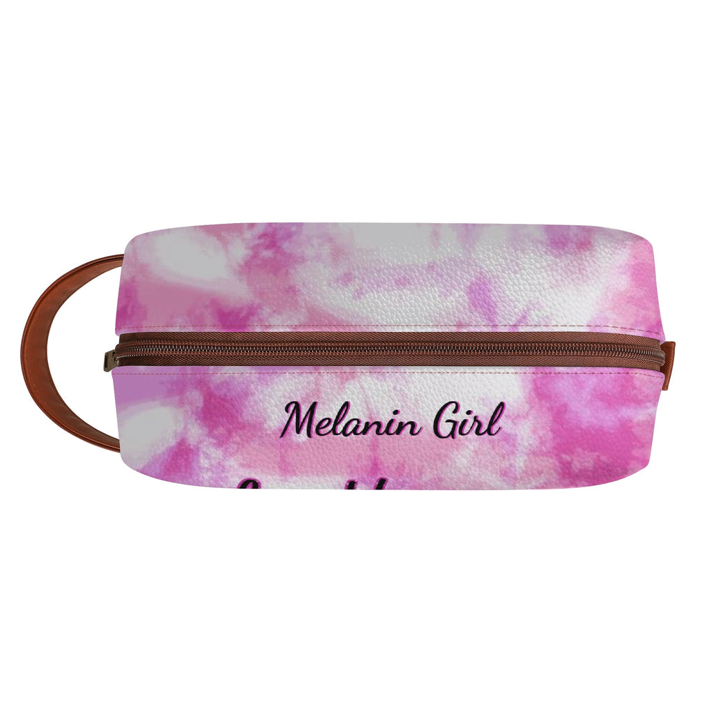 Travel PU Leather Toilettrie Bag Makeup Organizer