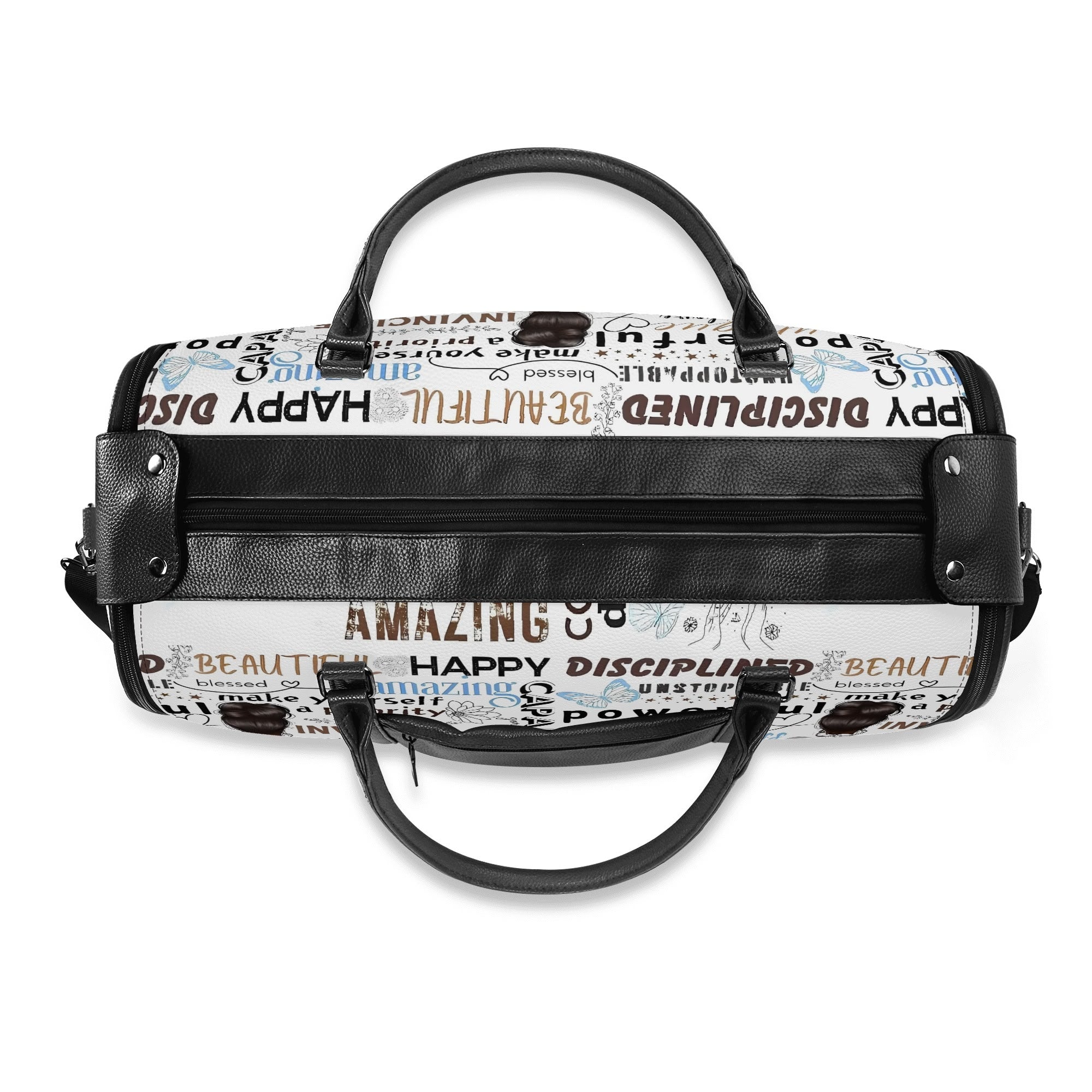 Personalized Leather Duffle Bag Foldable Travel Bag