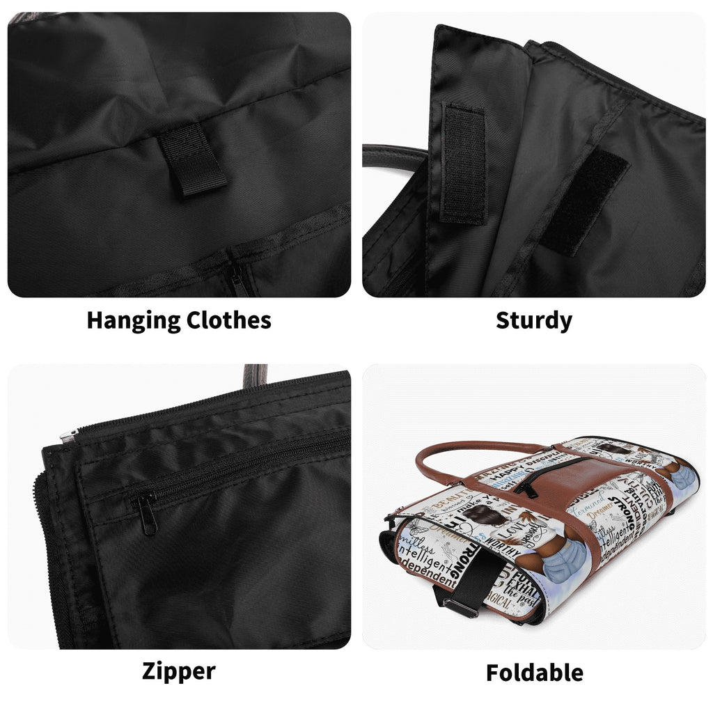 Personalized Leather Duffle Bag Foldable Travel Bag
