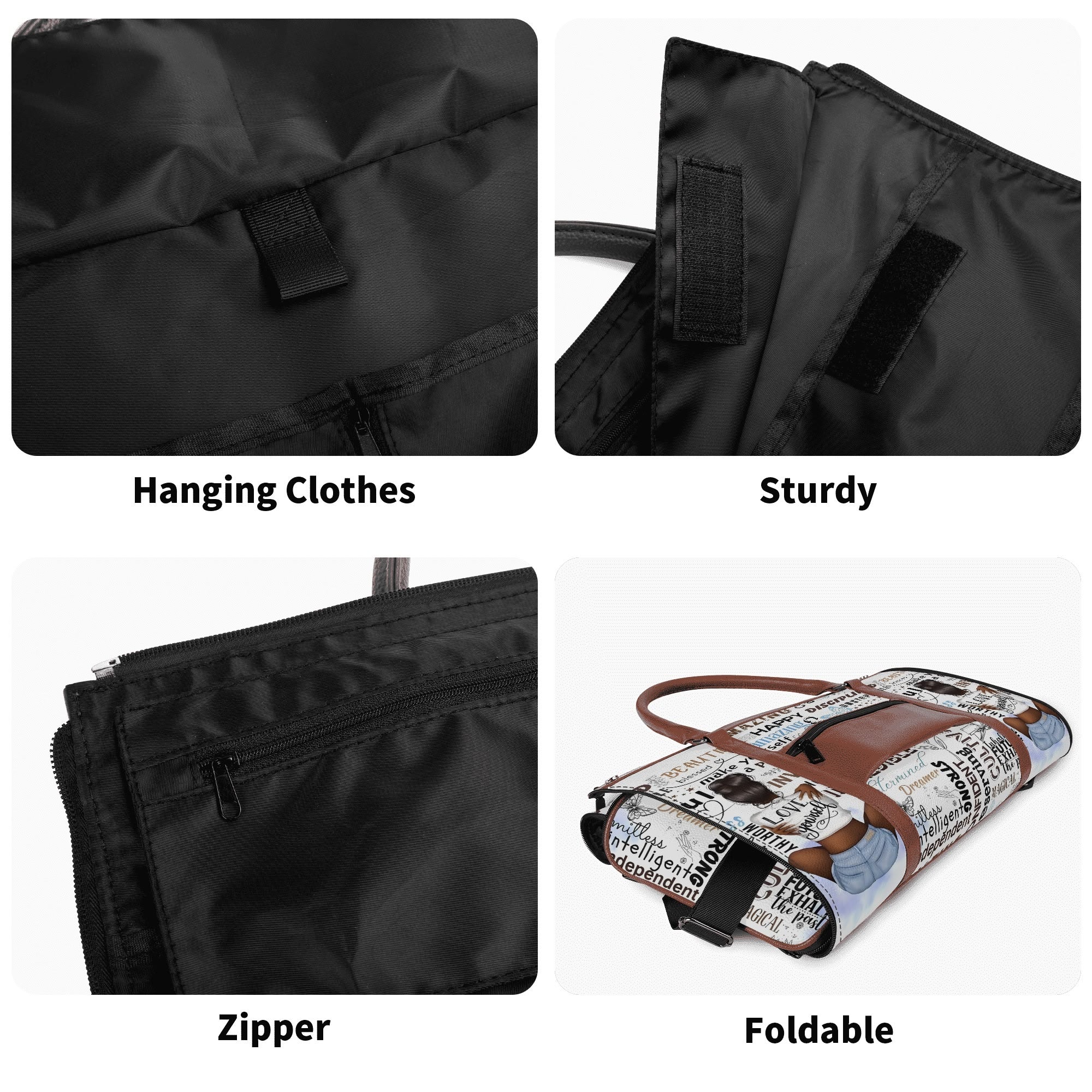 Personalized Leather Duffle Bag Foldable Travel Bag