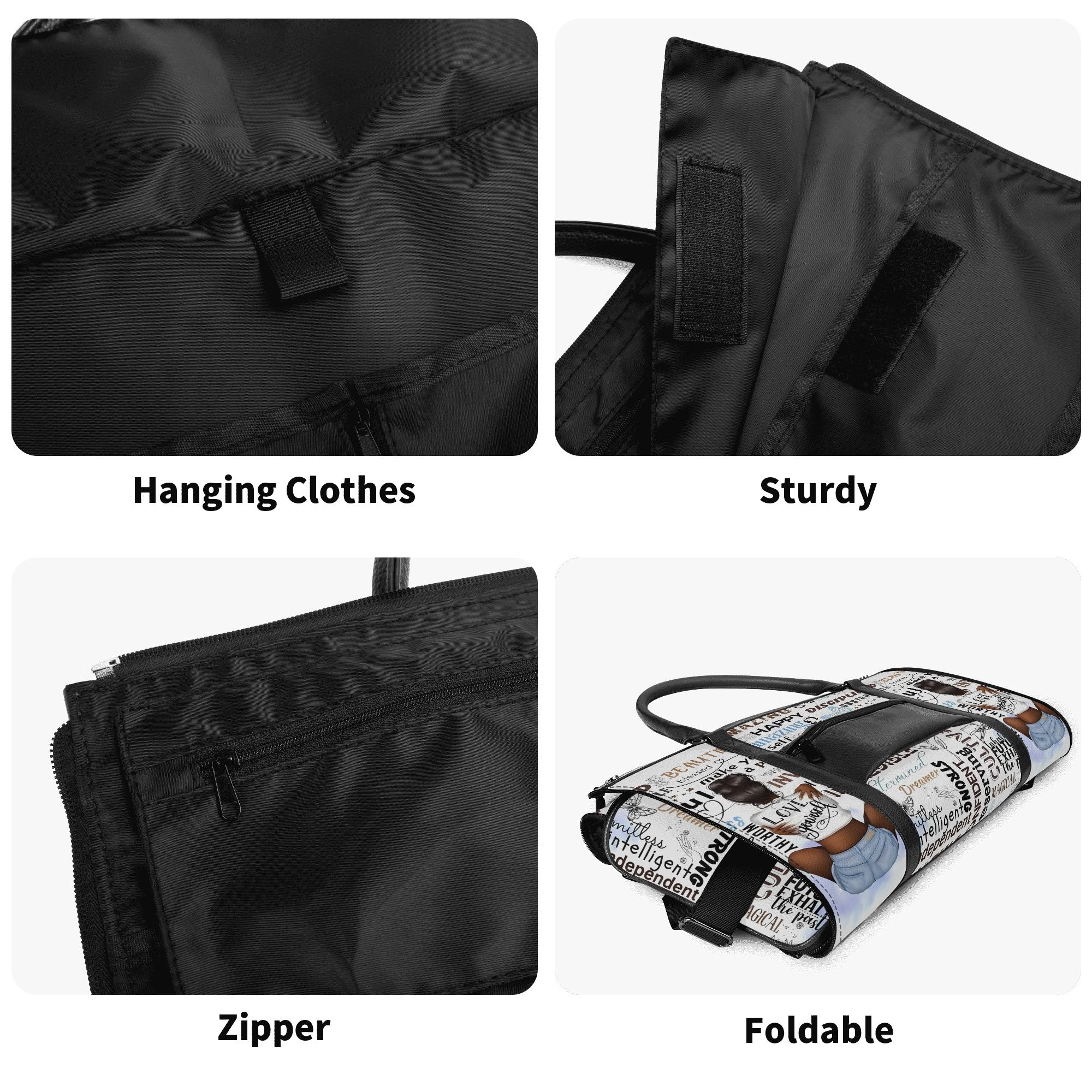 Personalized Leather Duffle Bag Foldable Travel Bag