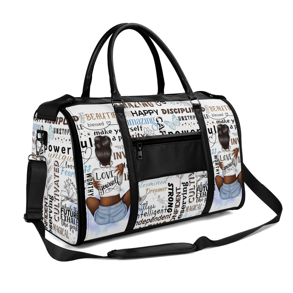 Personalized Leather Duffle Bag Foldable Travel Bag