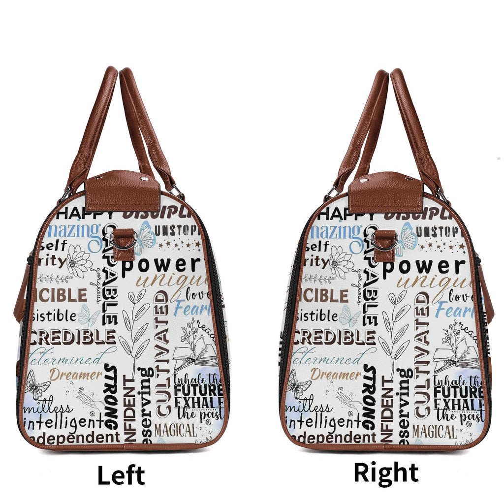 Personalized Leather Duffle Bag Foldable Travel Bag