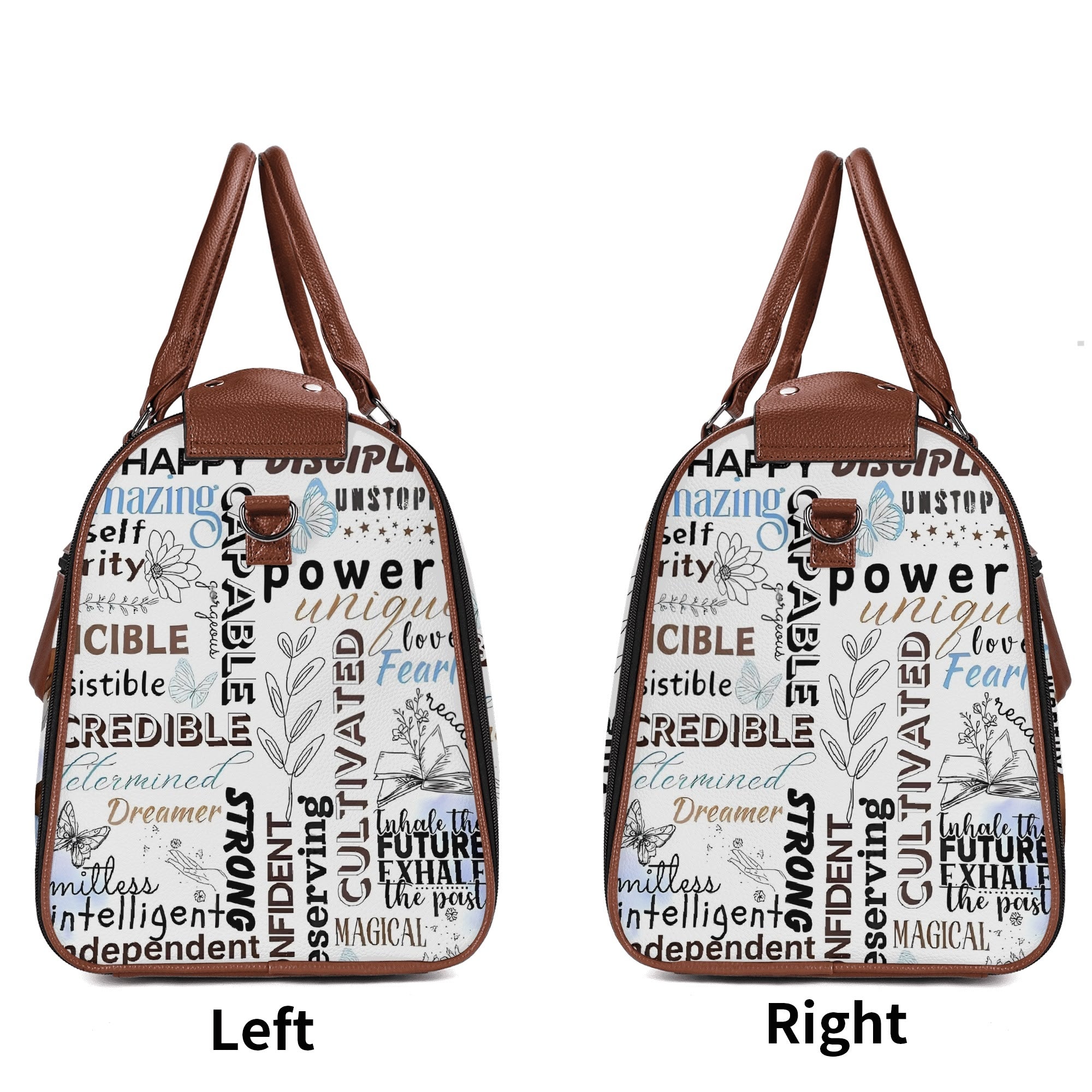 Personalized Leather Duffle Bag Foldable Travel Bag