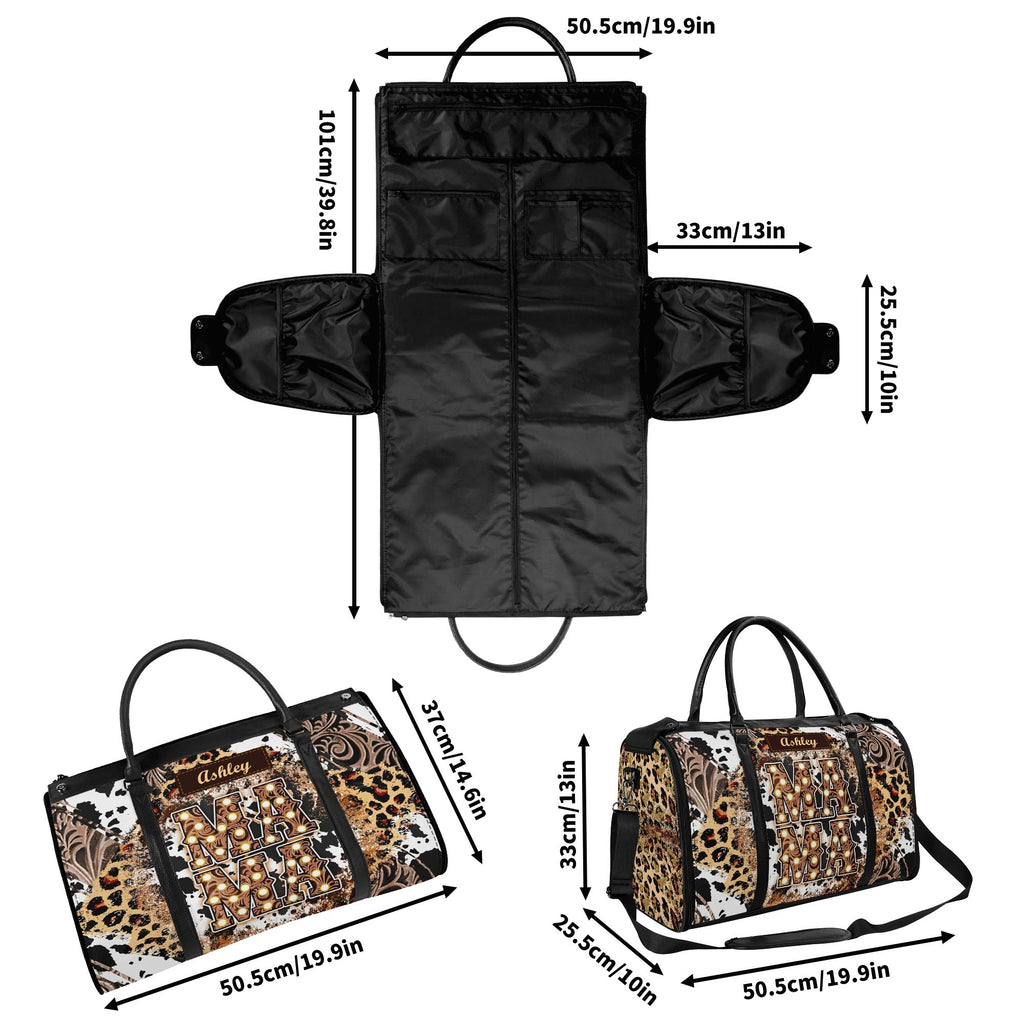 Personalized Leather Duffle Bag Foldable Travel Bag