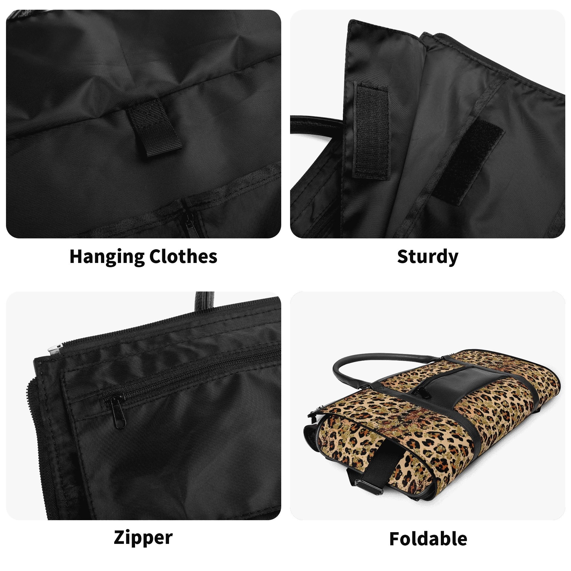 Personalized Leather Duffle Bag Foldable Travel Bag