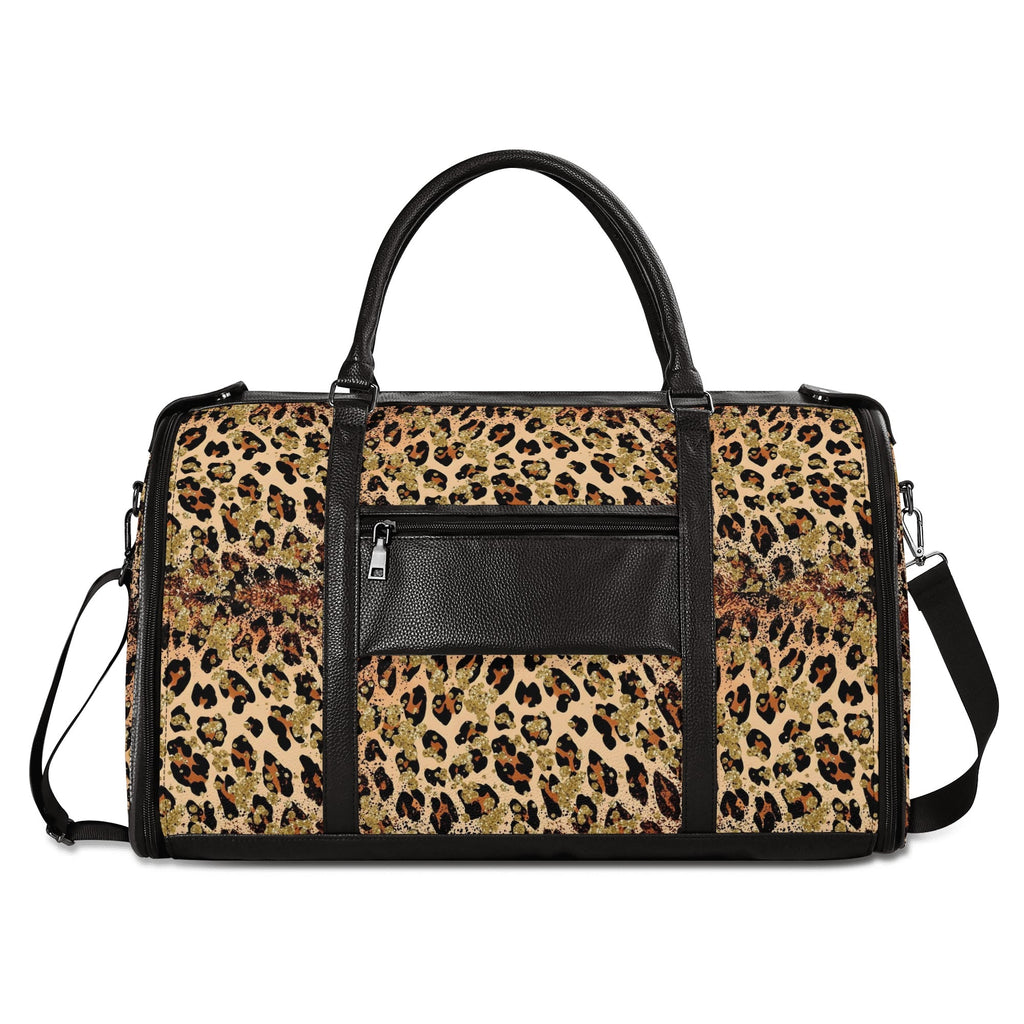 Personalized Leather Duffle Bag Foldable Travel Bag