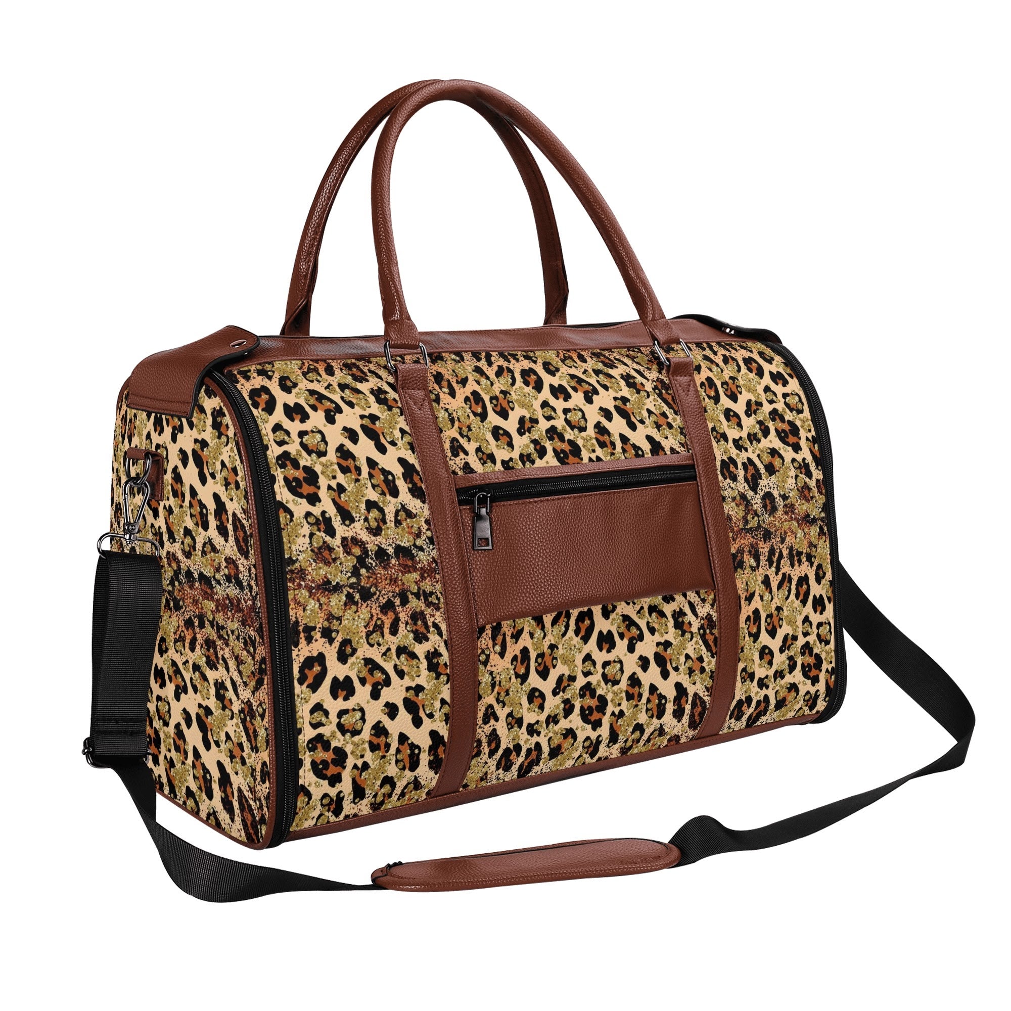 Personalized Leather Duffle Bag Foldable Travel Bag