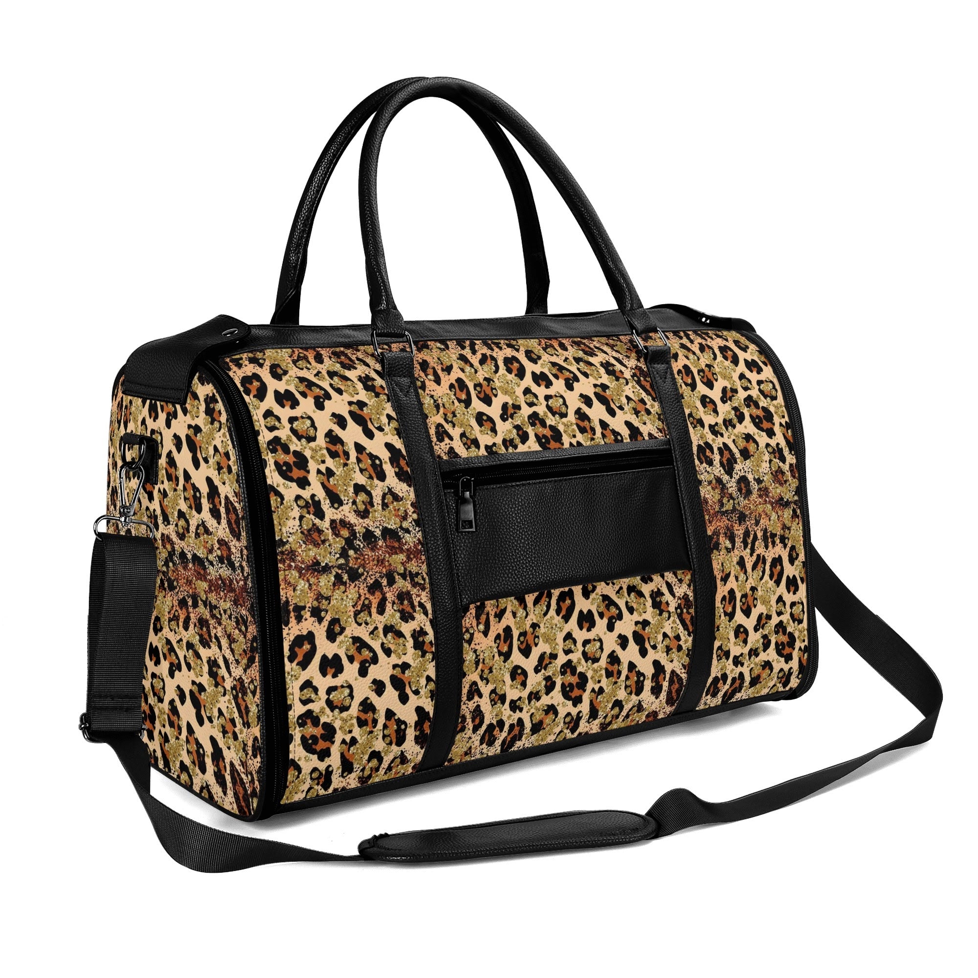 Personalized Leather Duffle Bag Foldable Travel Bag