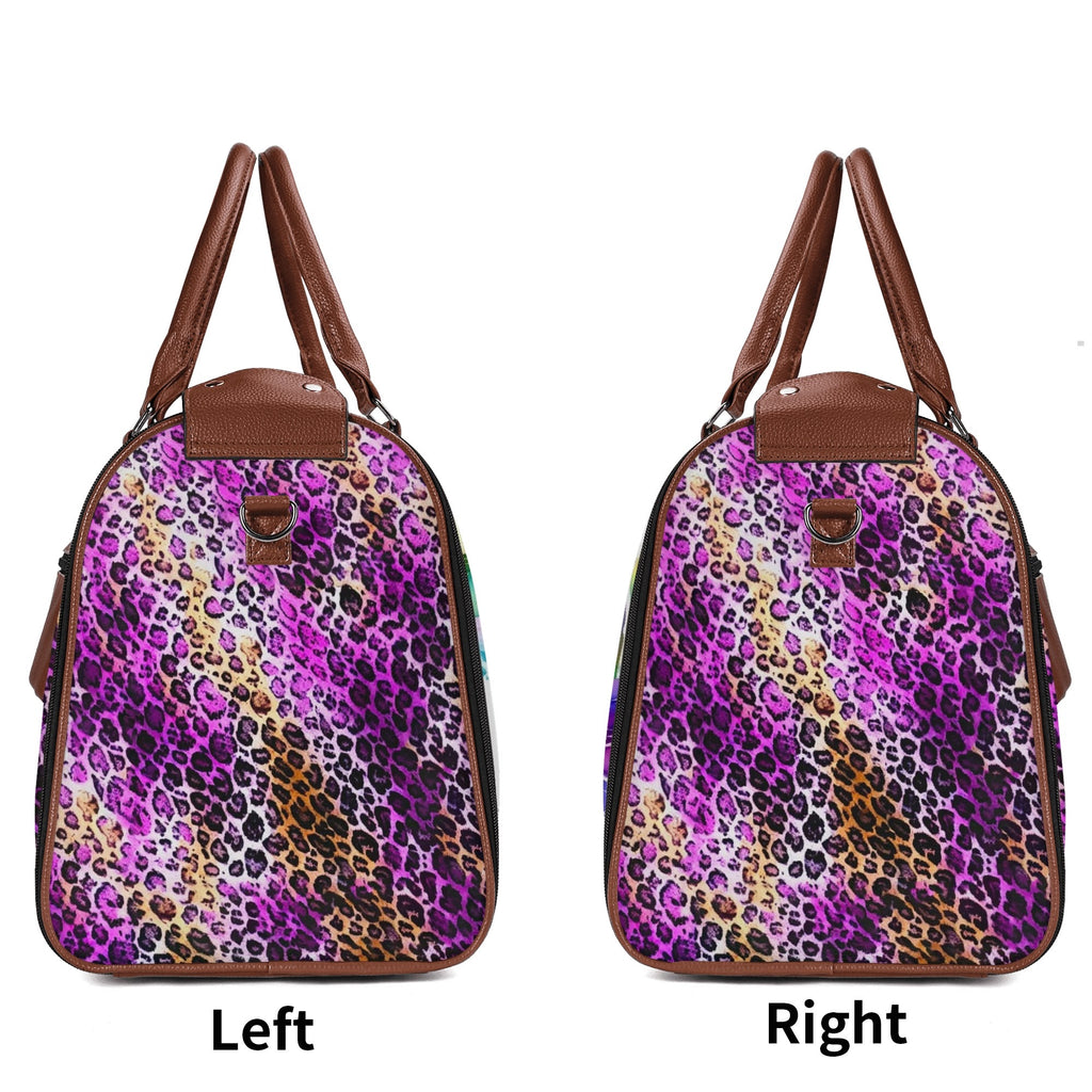 Personalized Leather Duffle Bag Foldable Travel Bag