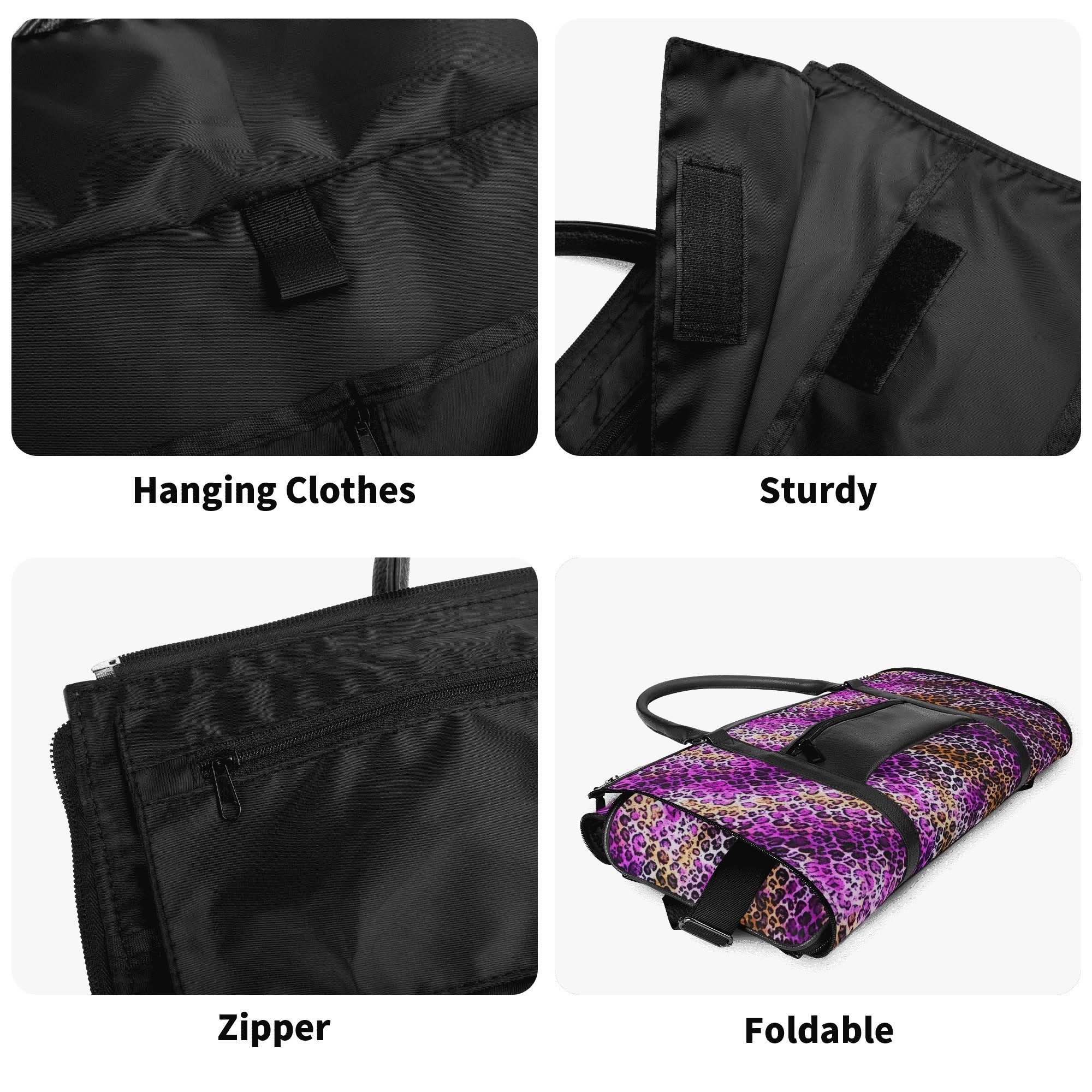 Personalized Leather Duffle Bag Foldable Travel Bag