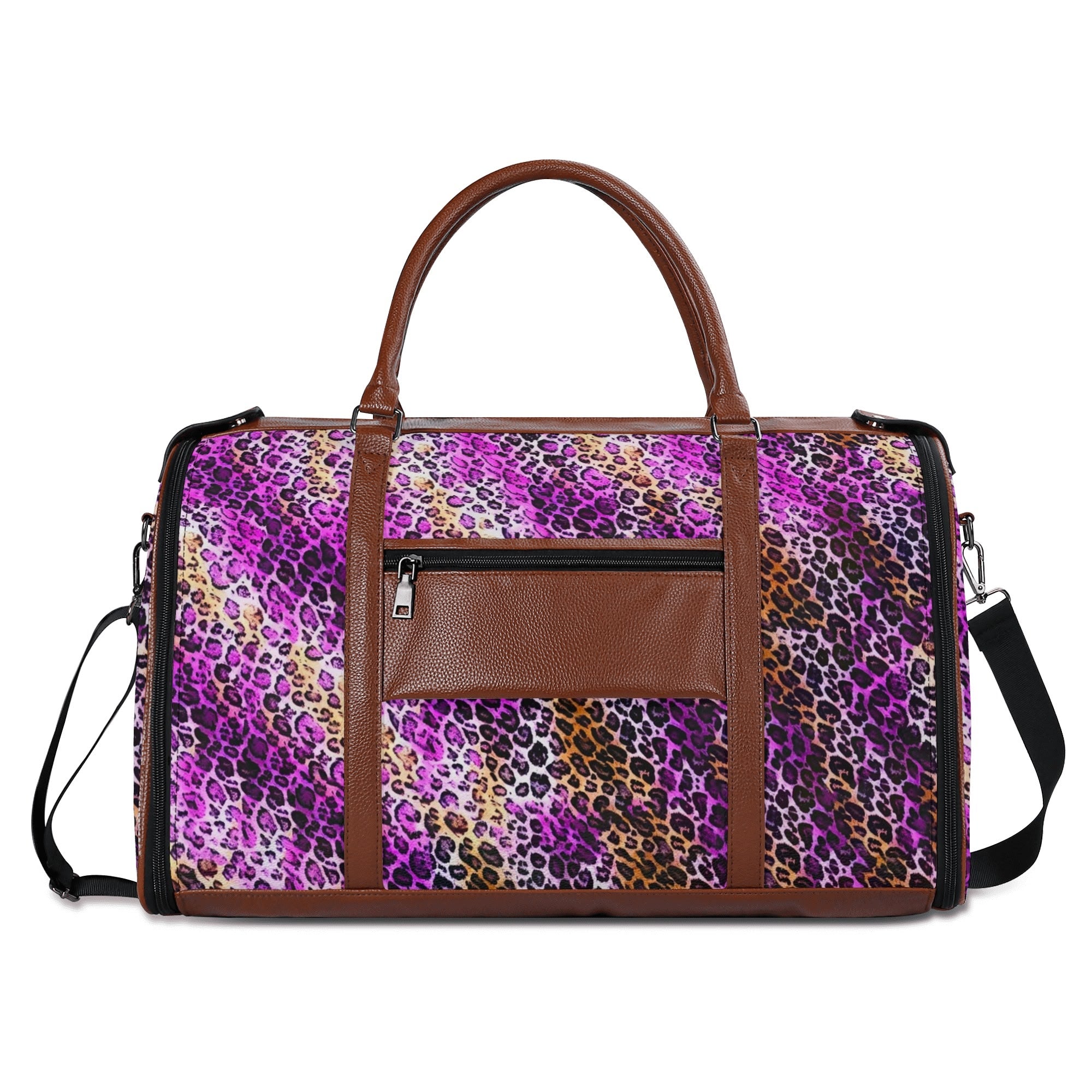 Personalized Leather Duffle Bag Foldable Travel Bag