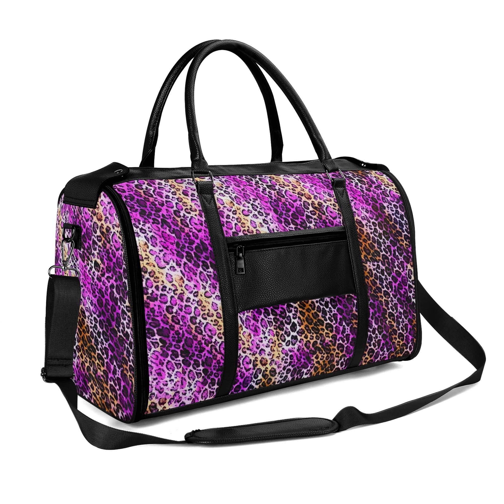 Personalized Leather Duffle Bag Foldable Travel Bag