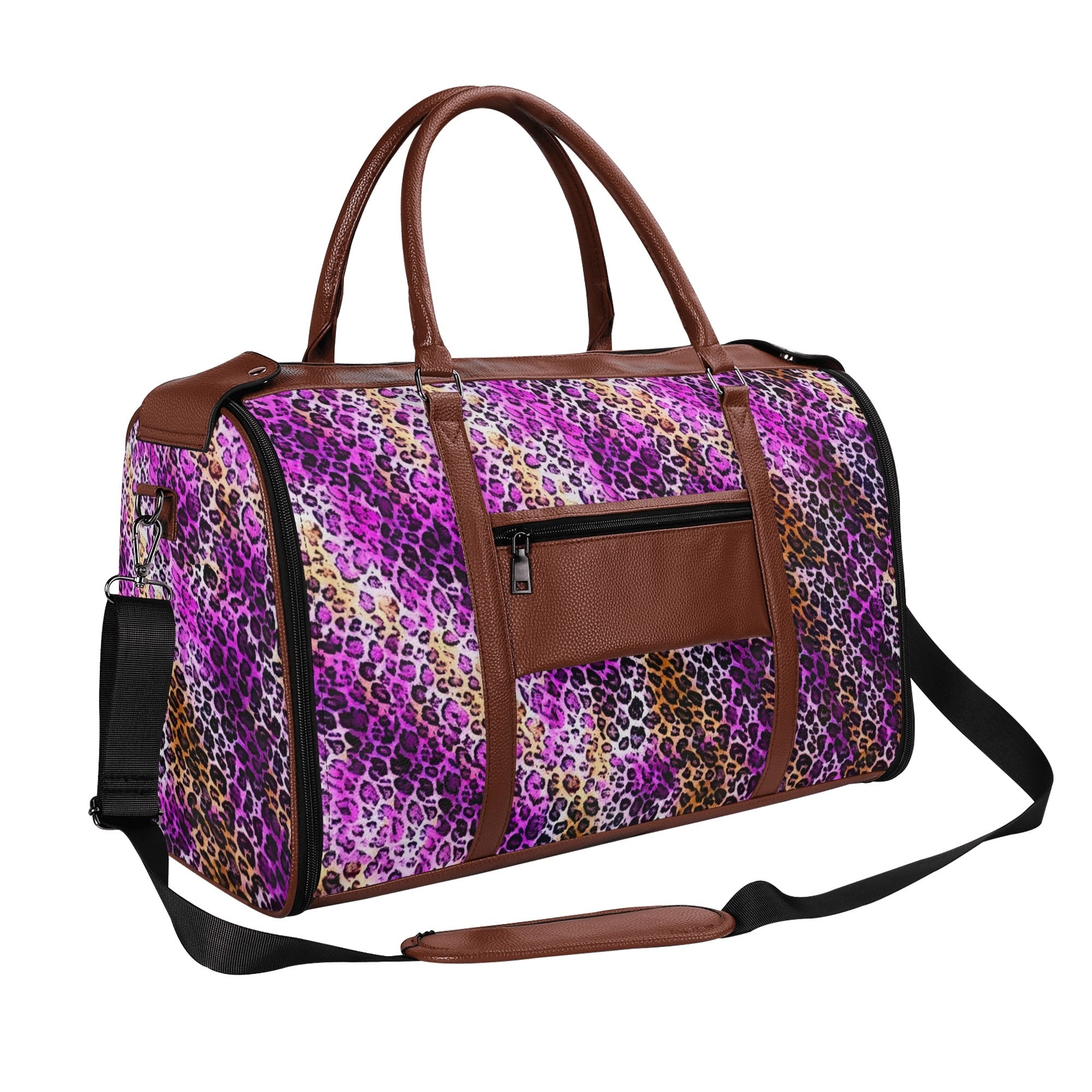 Personalized Leather Duffle Bag Foldable Travel Bag