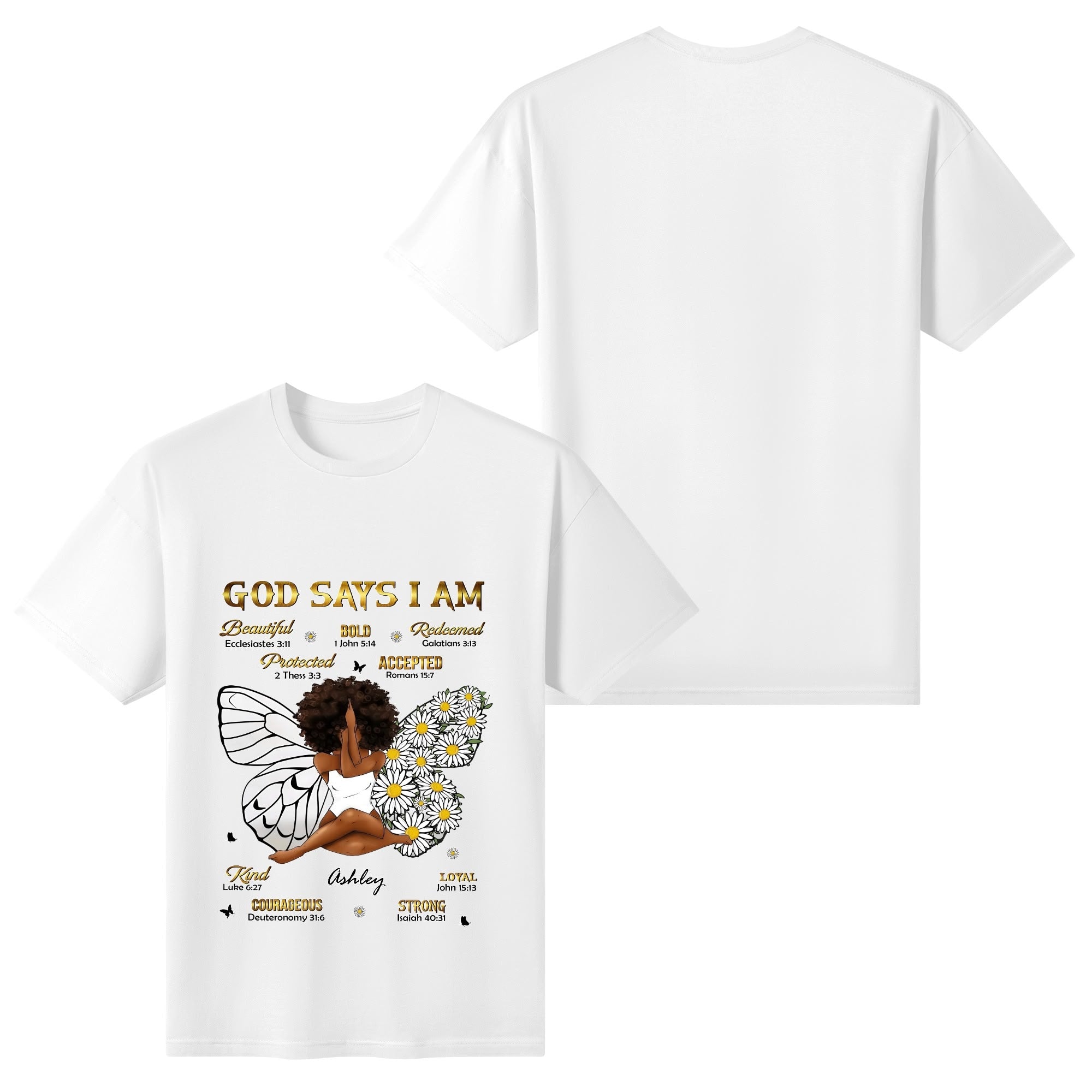 Womens Cotton Front & Back Printing T Shirt