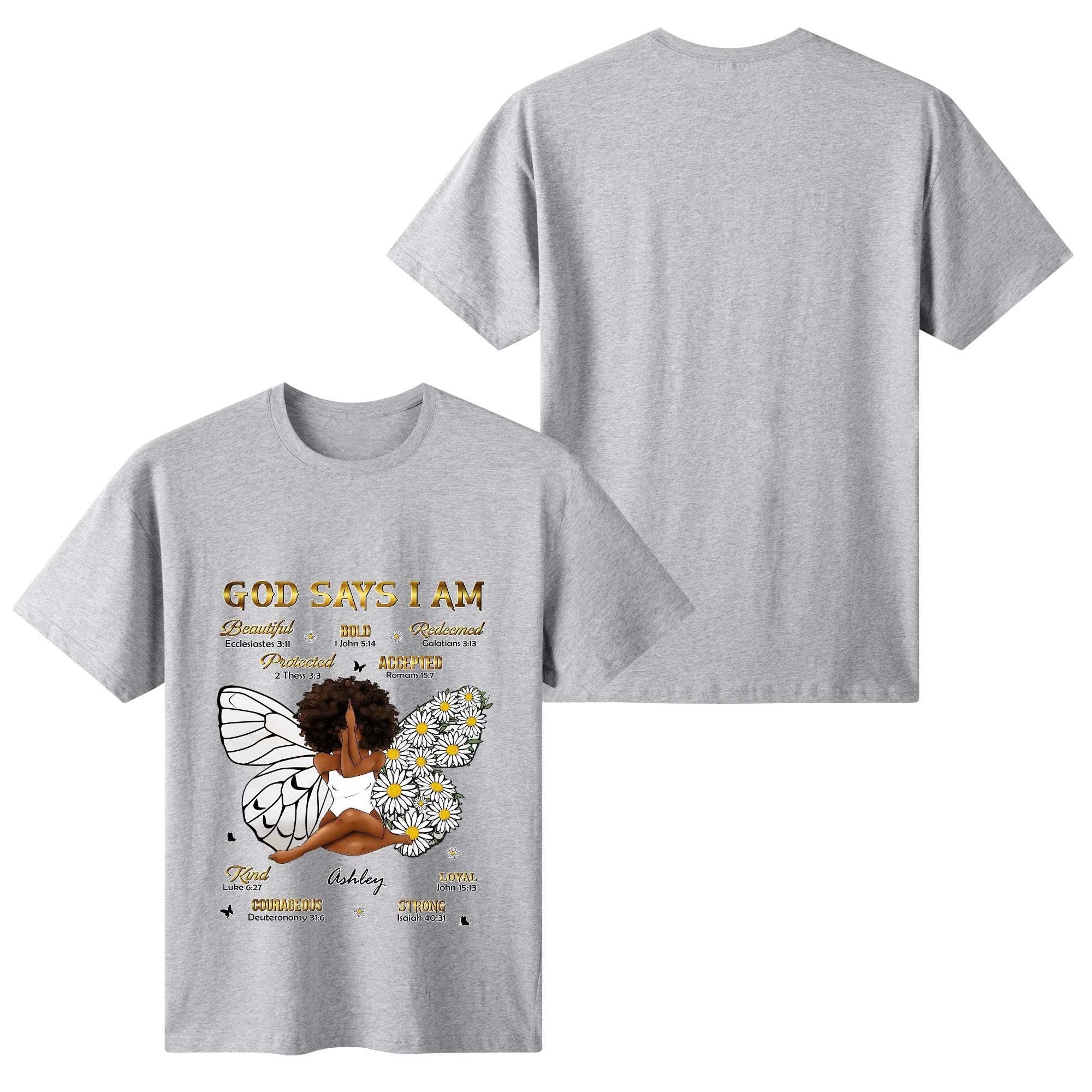 Womens Cotton Front & Back Printing T Shirt