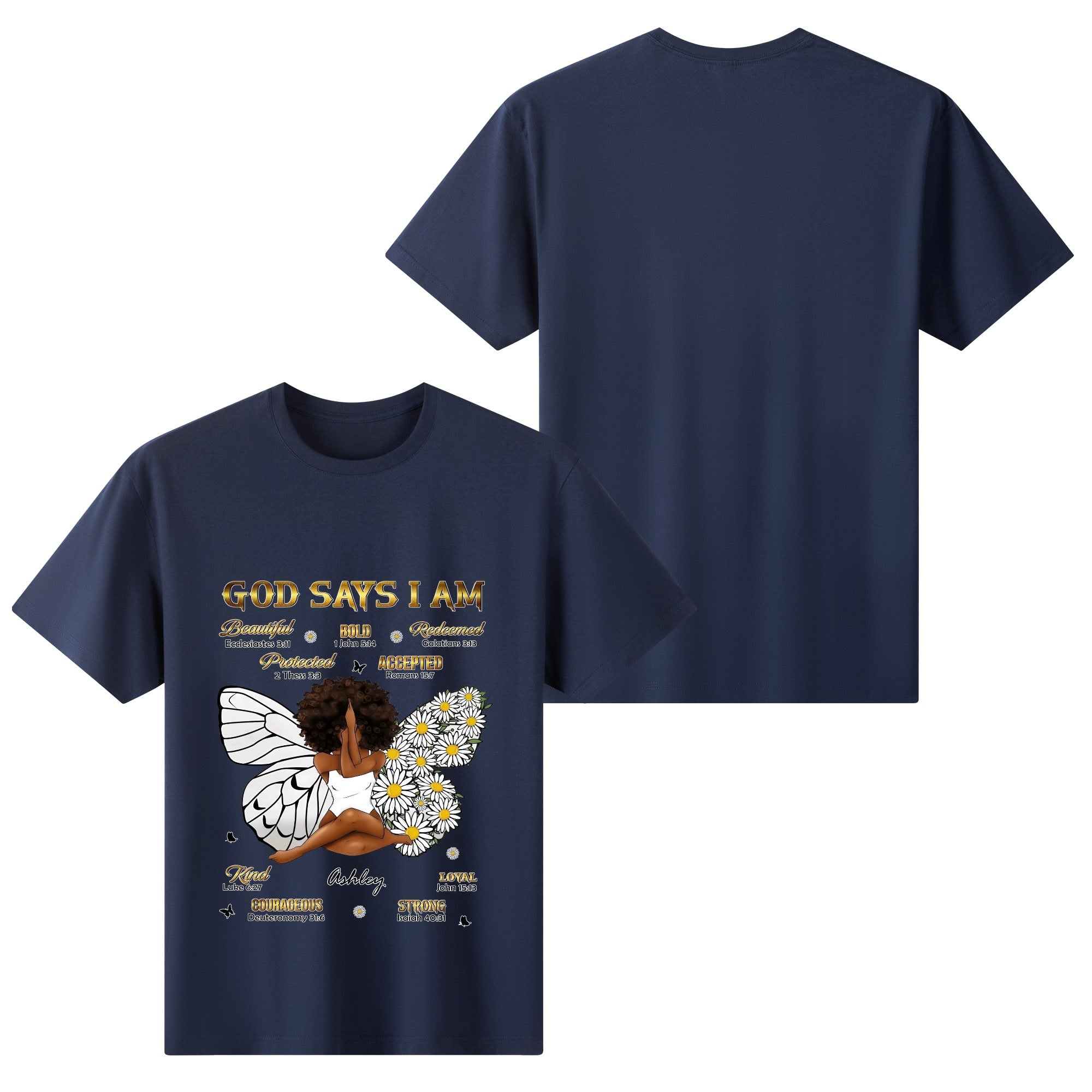 Womens Cotton Front & Back Printing T Shirt