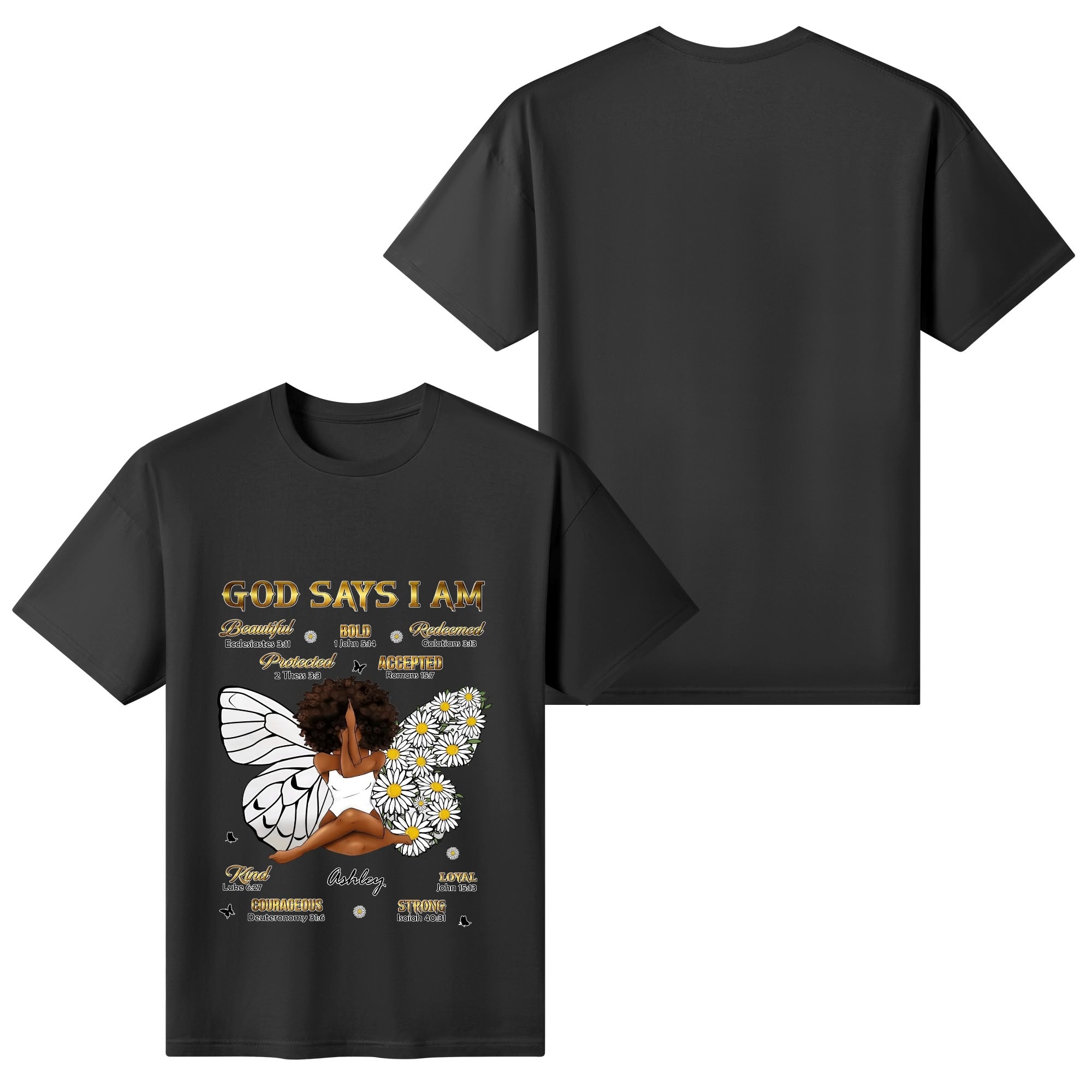 Womens Cotton Front & Back Printing T Shirt