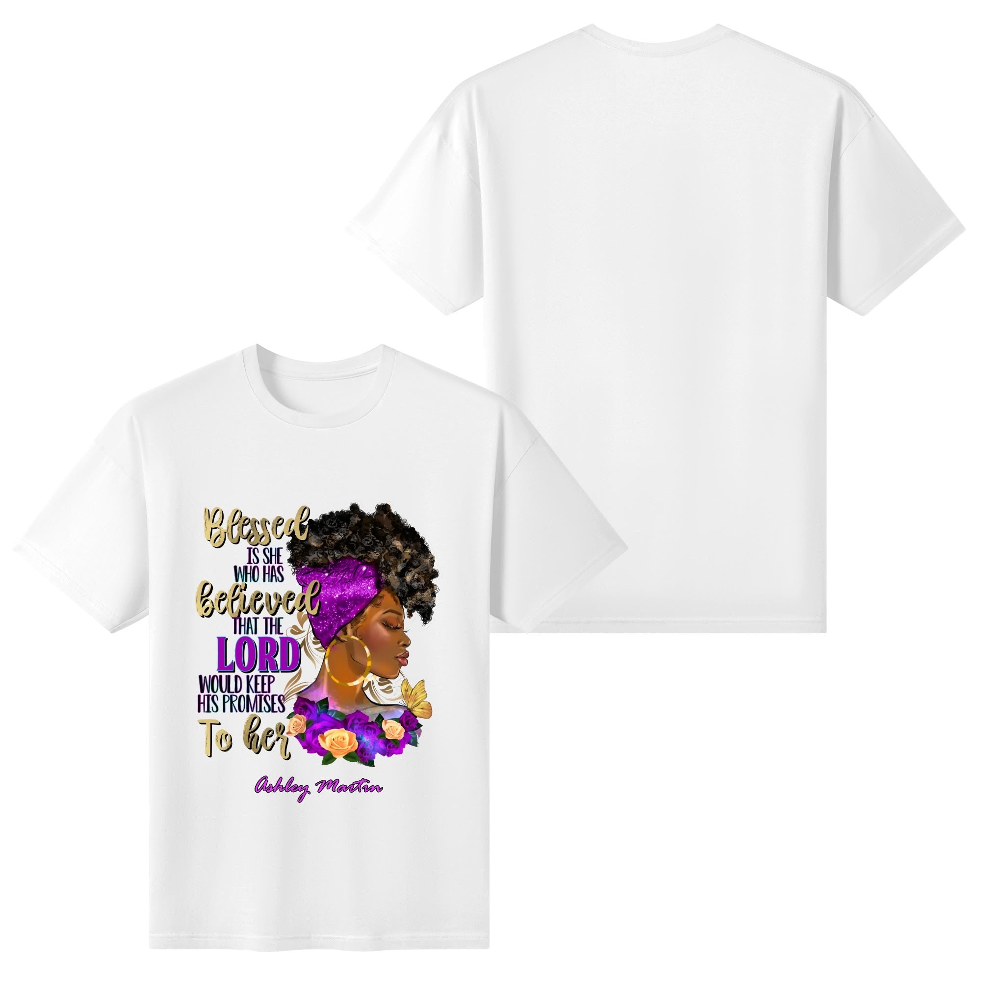 Womens Cotton Front & Back Printing T Shirt