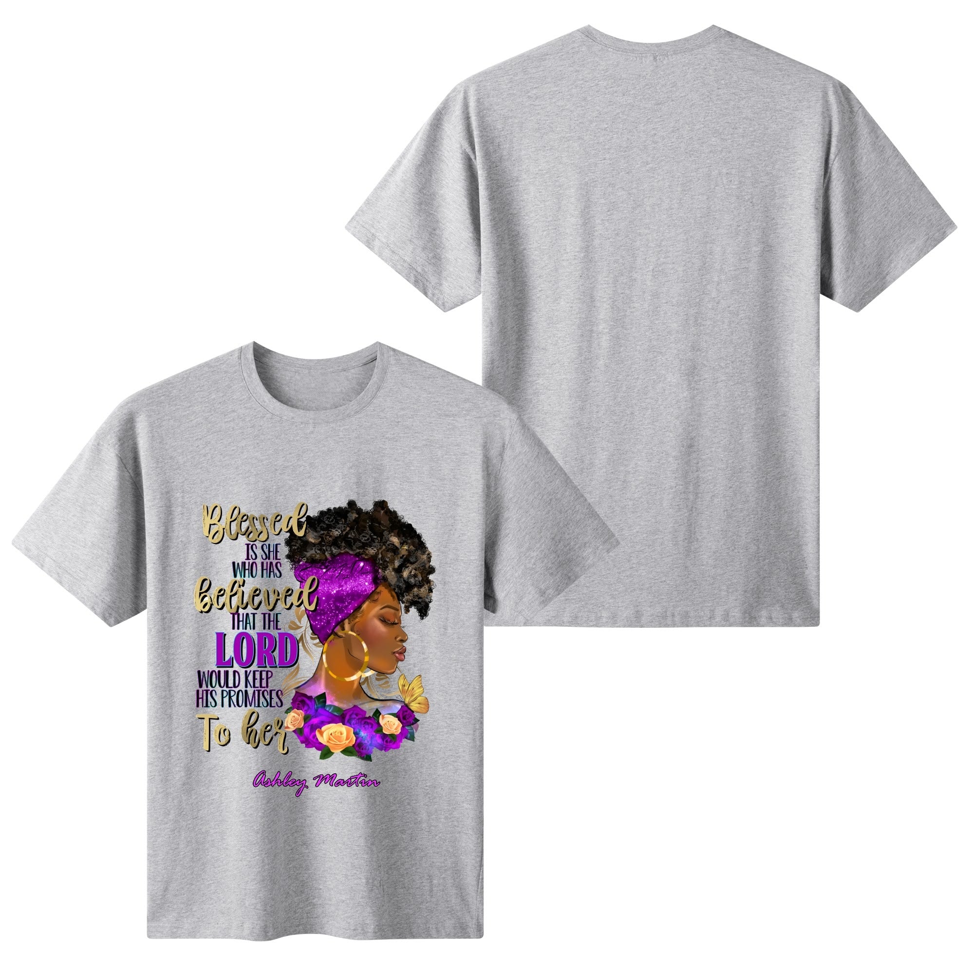 Womens Cotton Front & Back Printing T Shirt