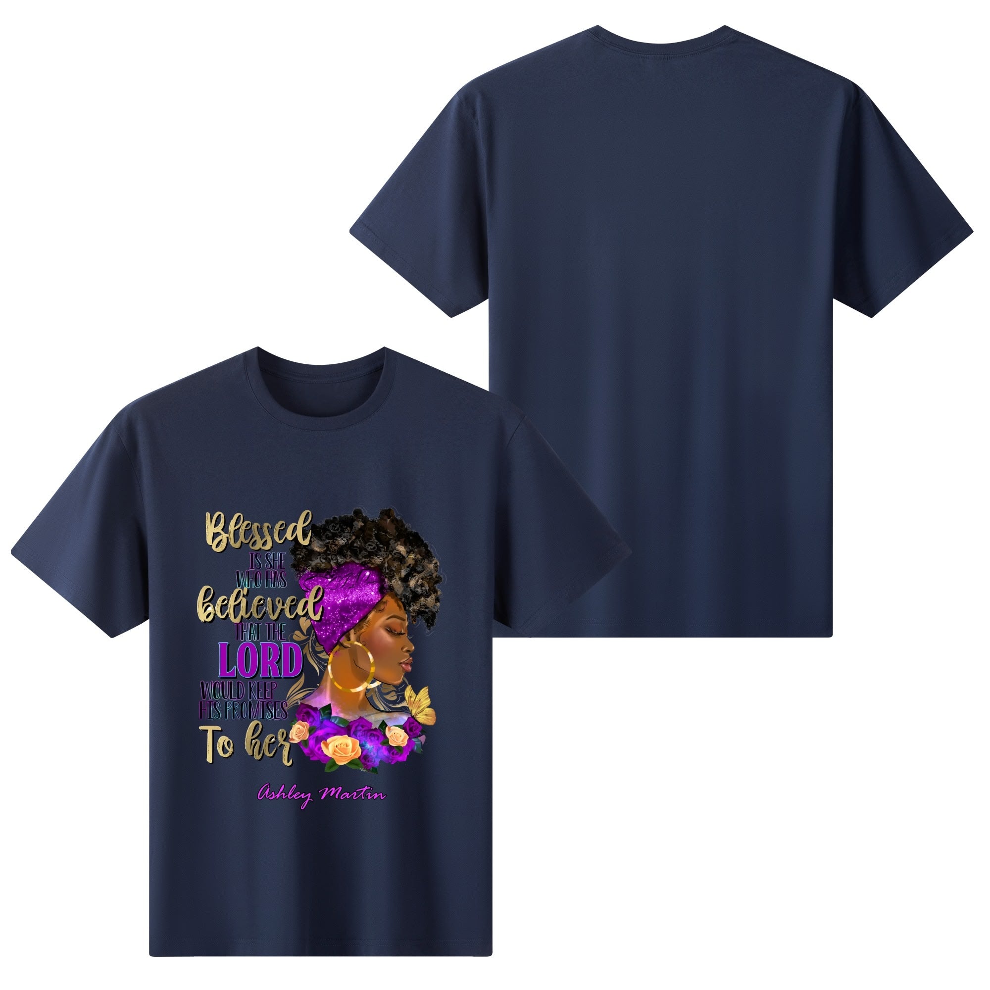 Womens Cotton Front & Back Printing T Shirt