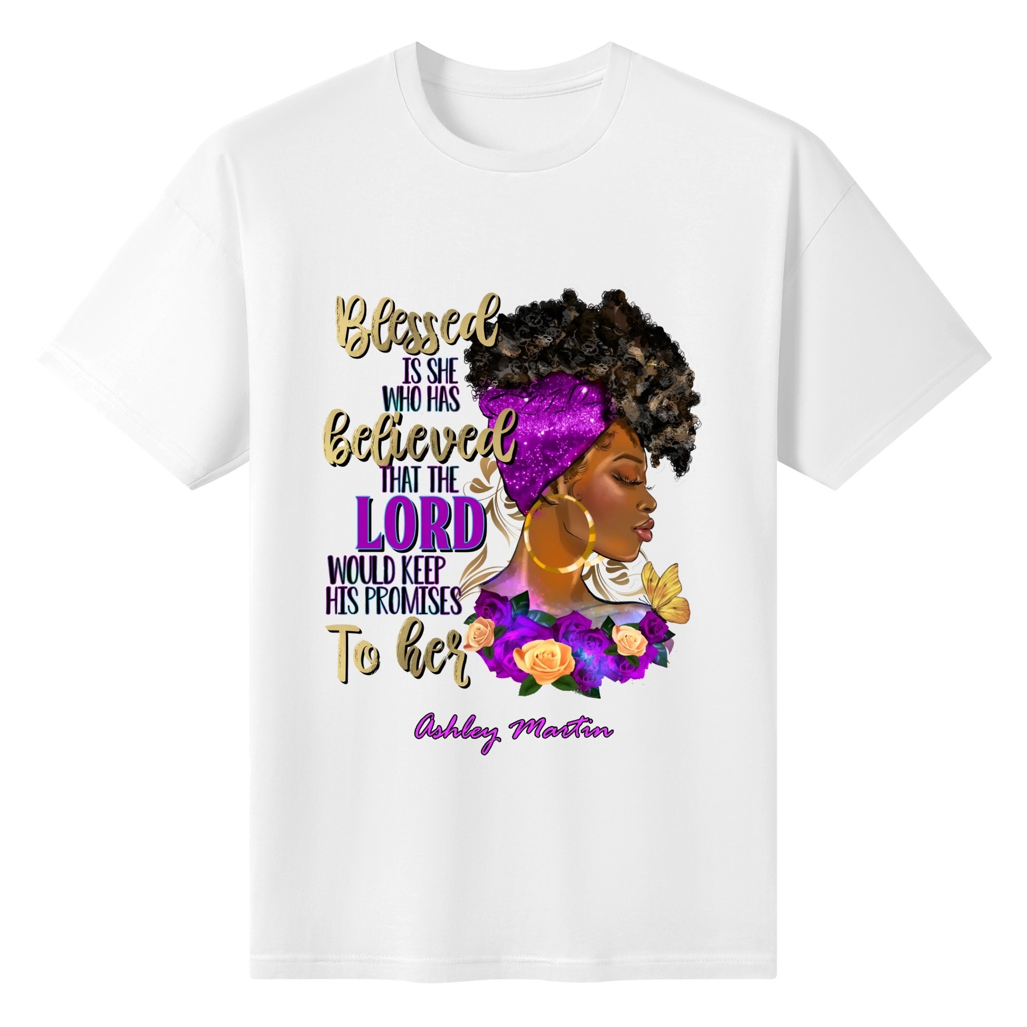 Womens Cotton Front & Back Printing T Shirt