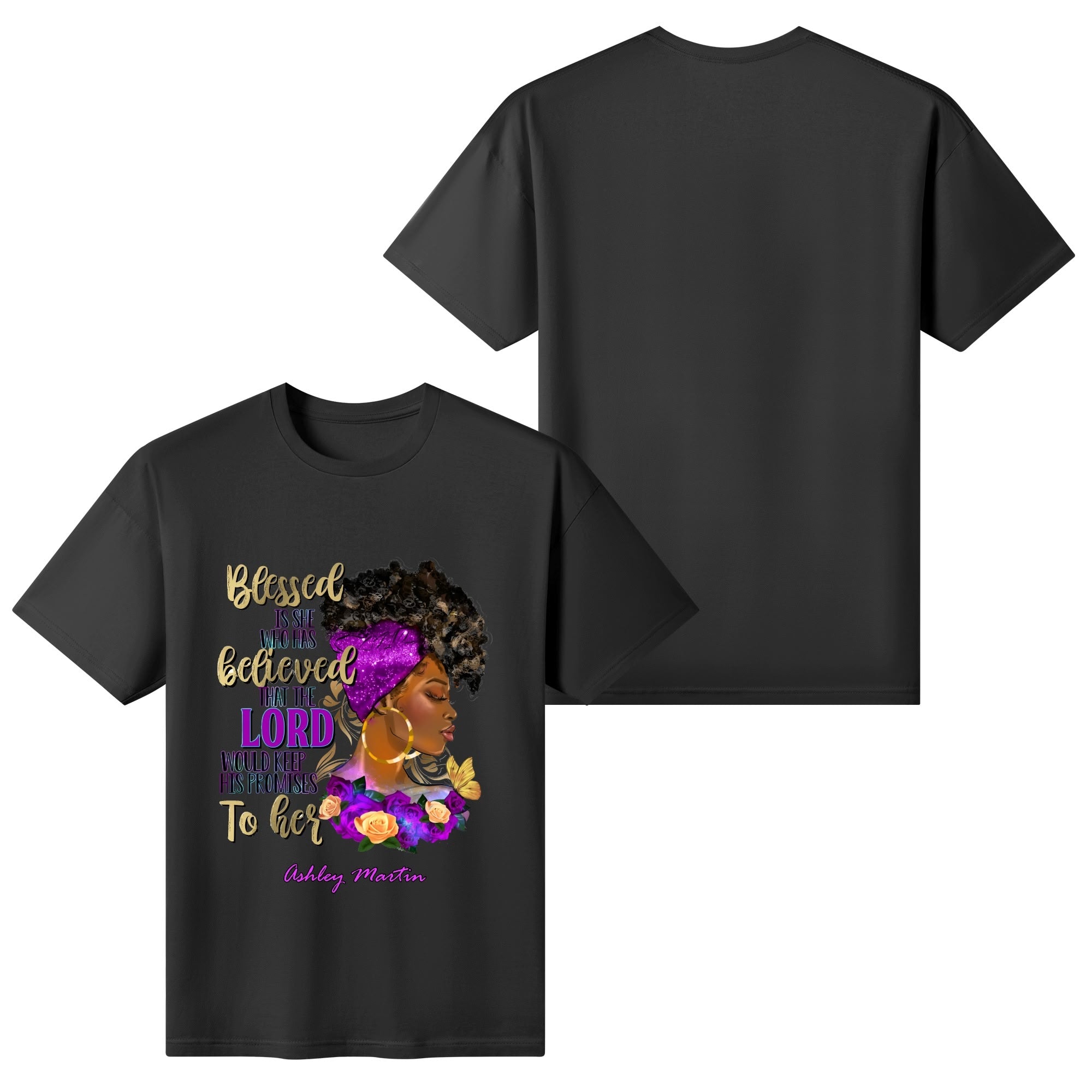 Womens Cotton Front & Back Printing T Shirt