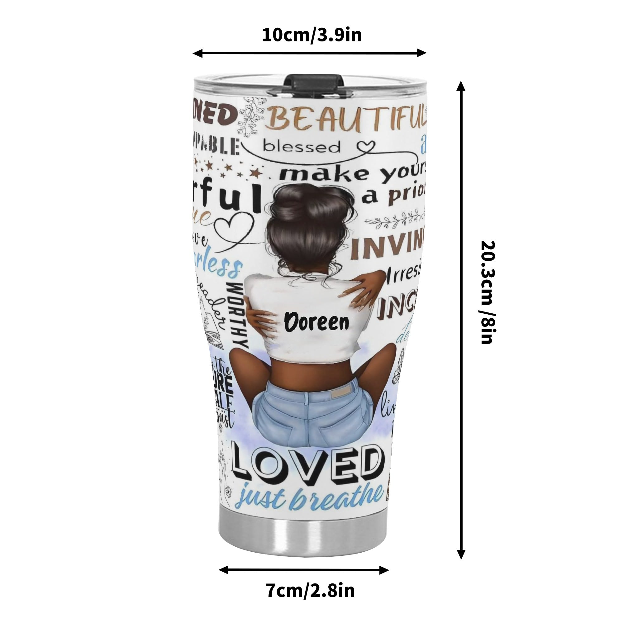 3D Personalized Stainless Steel Tumbler 30oz Printed Cup Gift