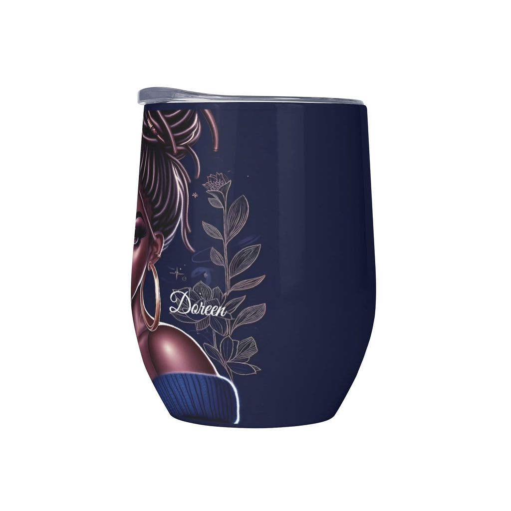12oz Wine Tumbler Wine Glasses with Lid for Cold & Hot Drinks